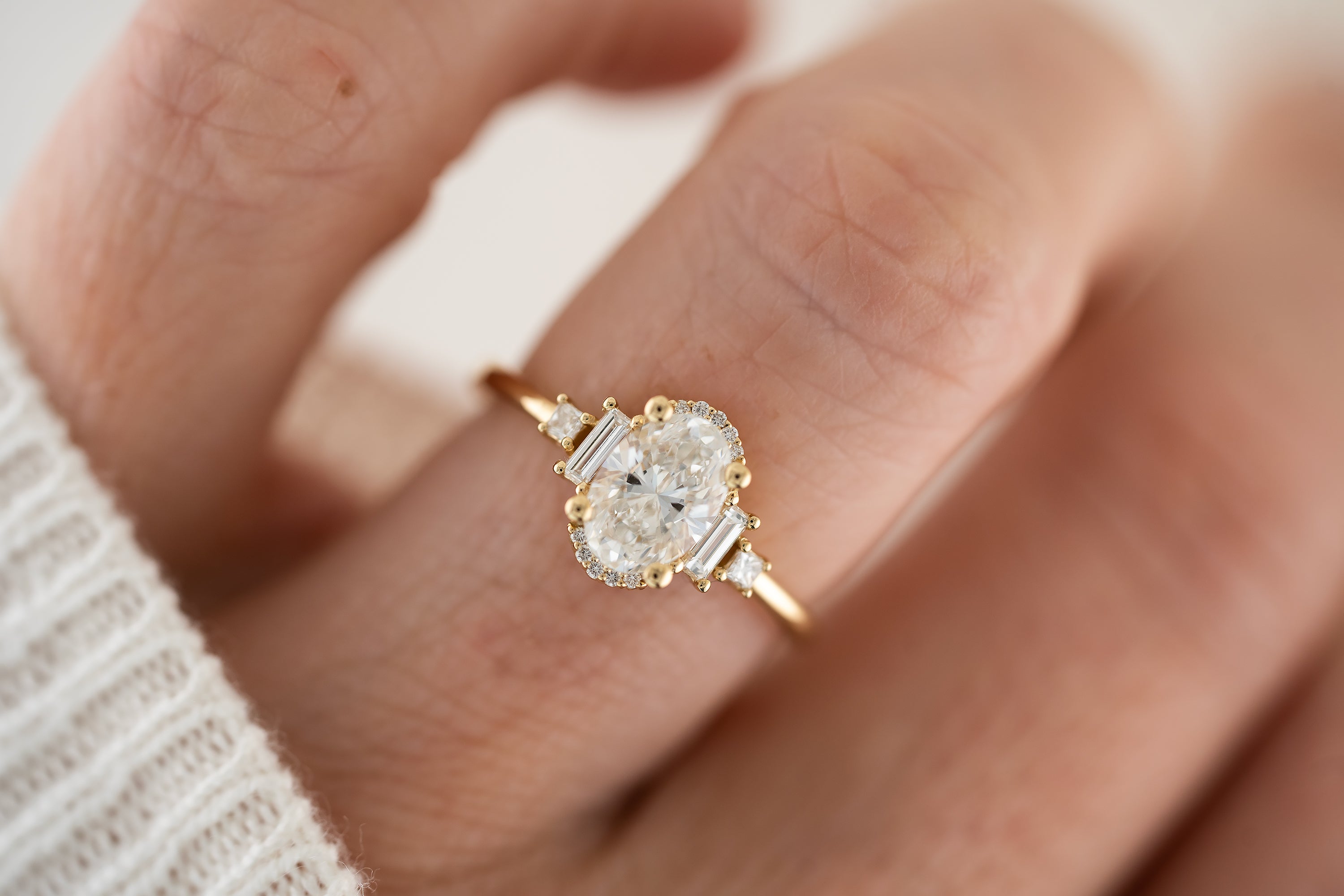 The Sura Ring | Oval Diamond - Lavender Creek Gems