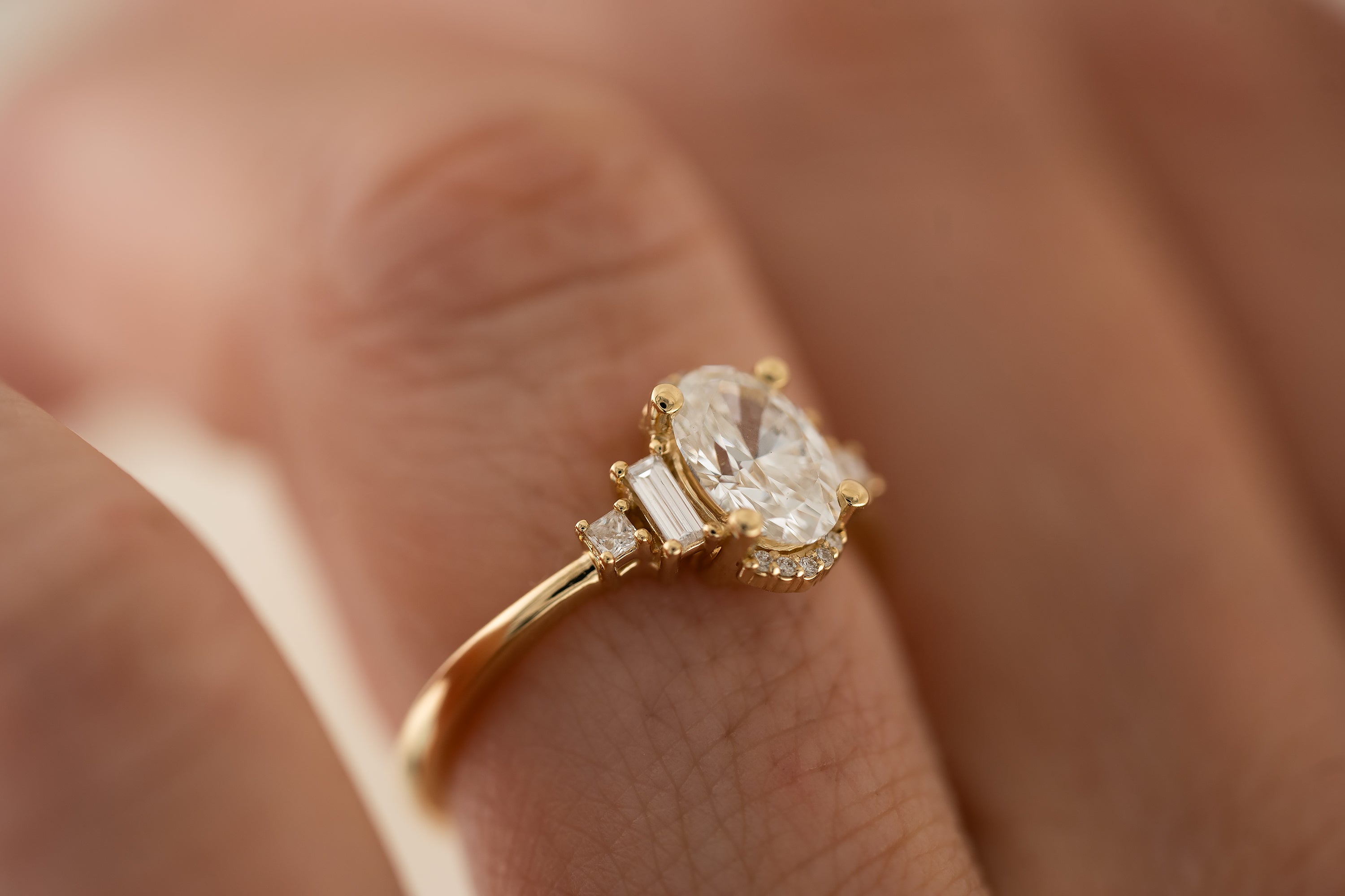 The Sura Ring | Oval Diamond - Lavender Creek Gems