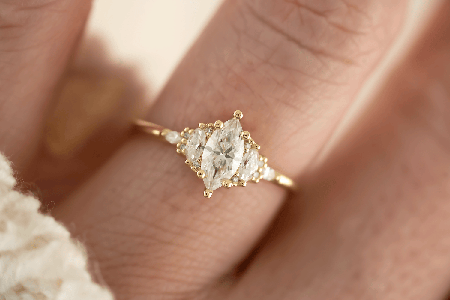The Maeve Ring | 0.51 CT Marquise Natural Diamond - Lavender Creek Gems