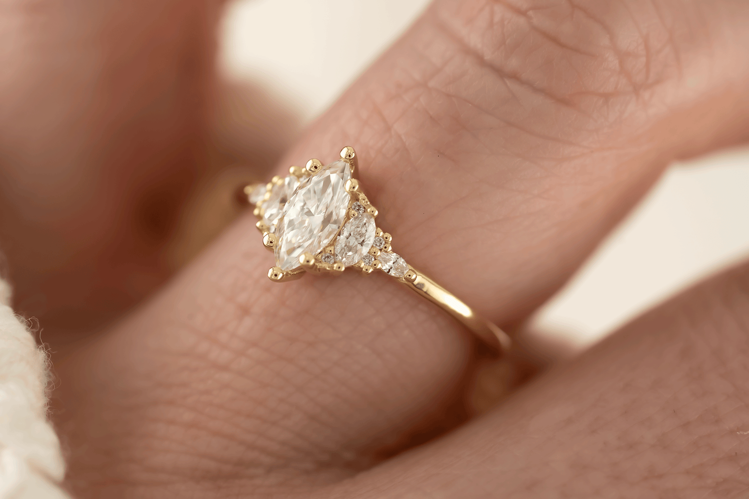 The Maeve Ring | 0.51 CT Marquise Natural Diamond - Lavender Creek Gems