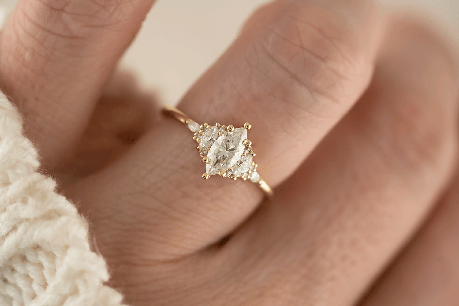 The Maeve Ring | 0.51 CT Marquise Natural Diamond - Lavender Creek Gems