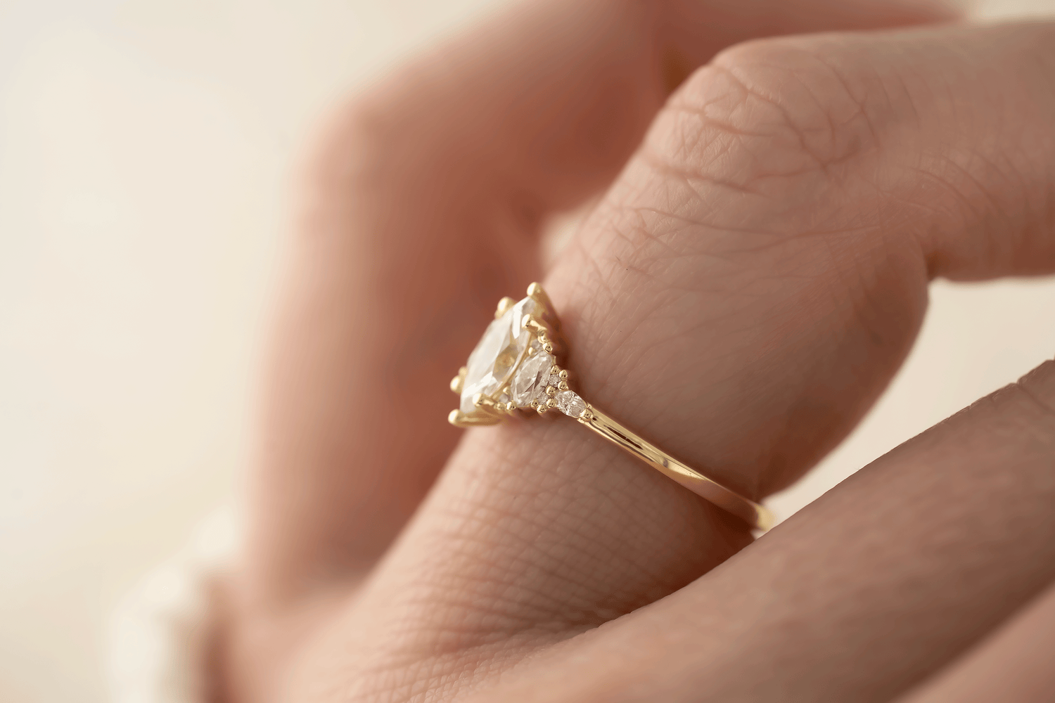 The Maeve Ring | 0.51 CT Marquise Natural Diamond - Lavender Creek Gems