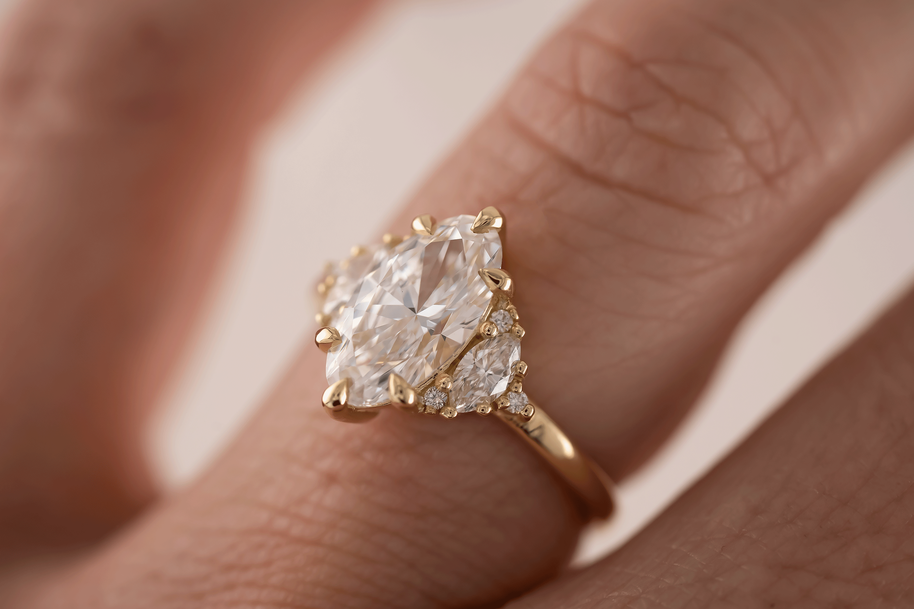 The Maren Ring | 1.96 CT Elongated Oval Diamond - Lavender Creek Gems