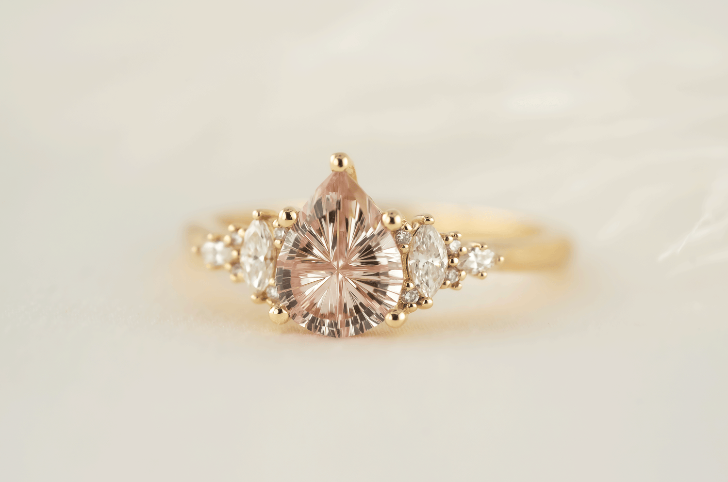 The Maeve Ring | 1.4 CT Pear Starbrite™ Pink Sapphire - Lavender Creek Gems