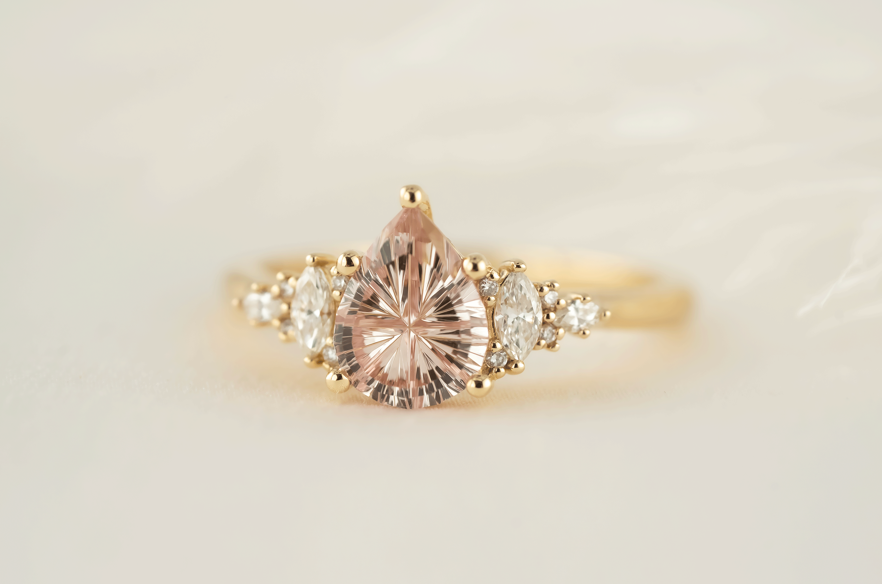 The Maeve Ring | 1.4 CT Pear Starbrite™ Pink Sapphire - Lavender Creek Gems