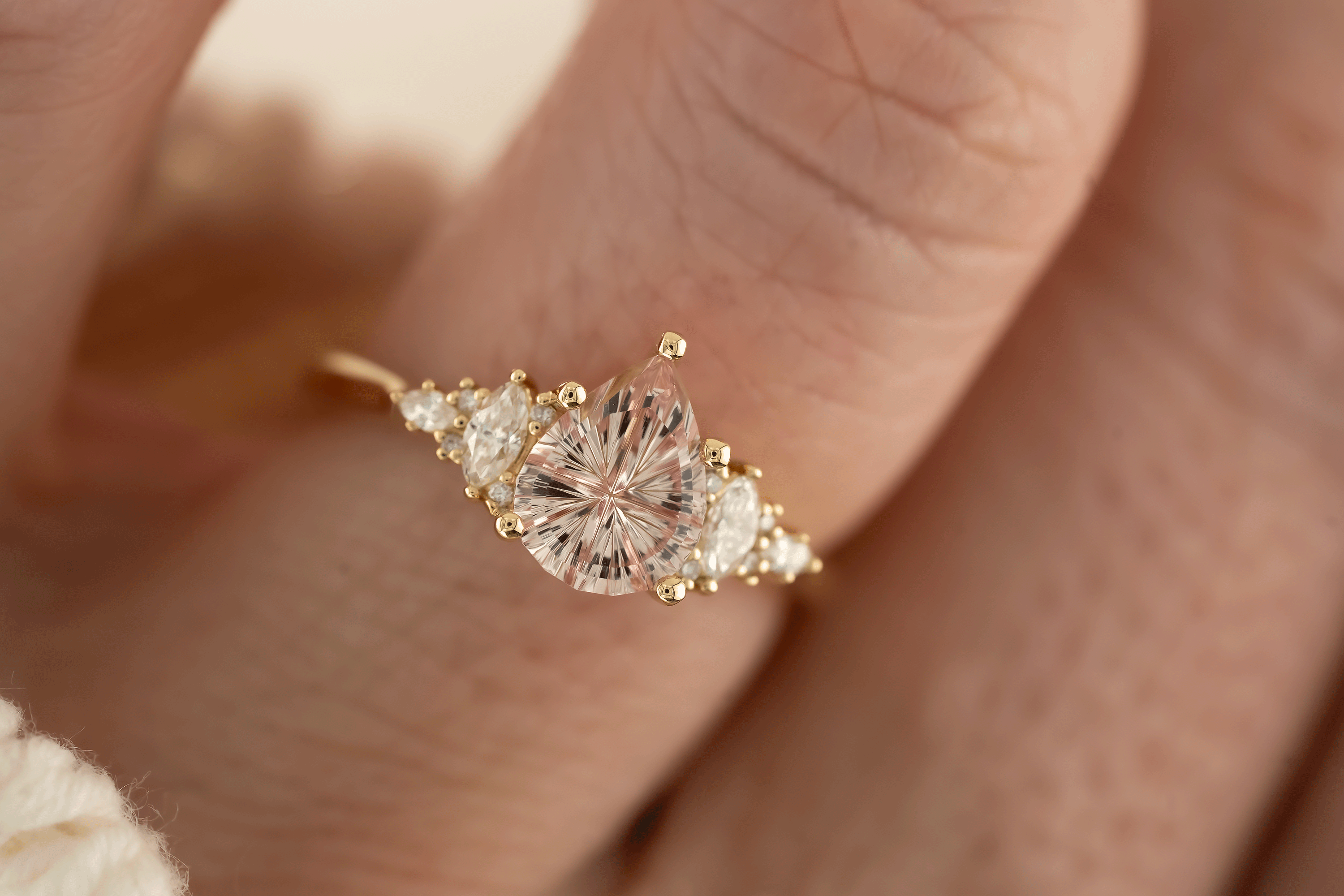 The Maeve Ring | 1.4 CT Pear Starbrite™ Pink Sapphire - Lavender Creek Gems