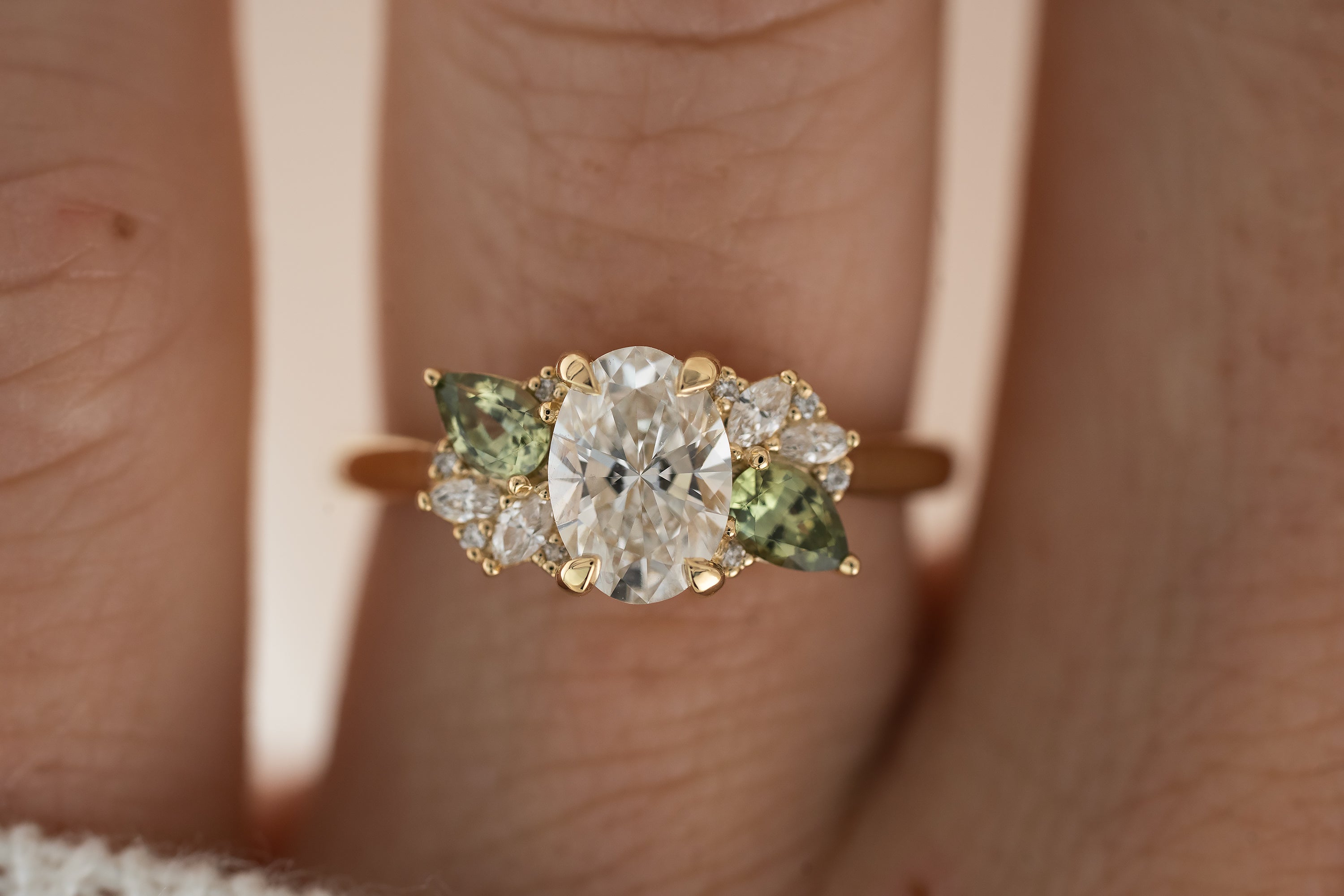 The Fleur Ring | Oval Diamond - Lavender Creek Gems