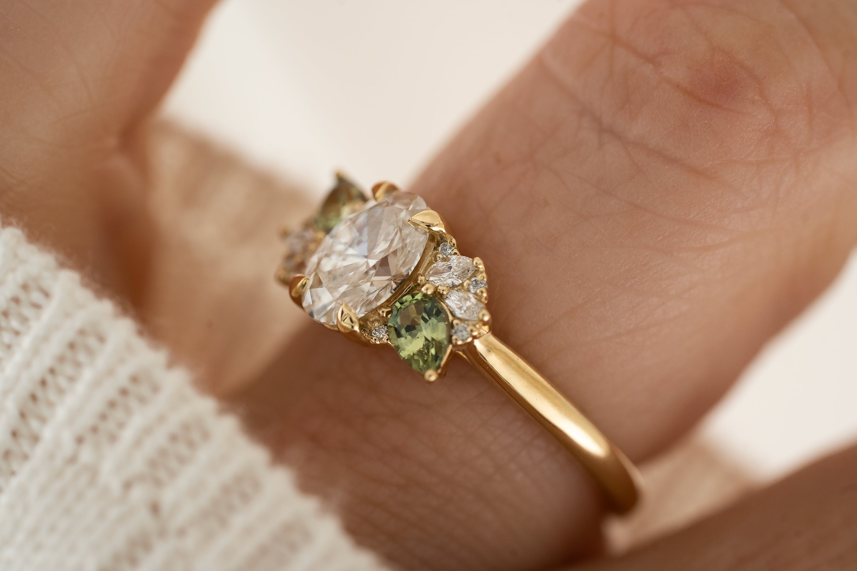 The Fleur Ring | Oval Diamond - Lavender Creek Gems