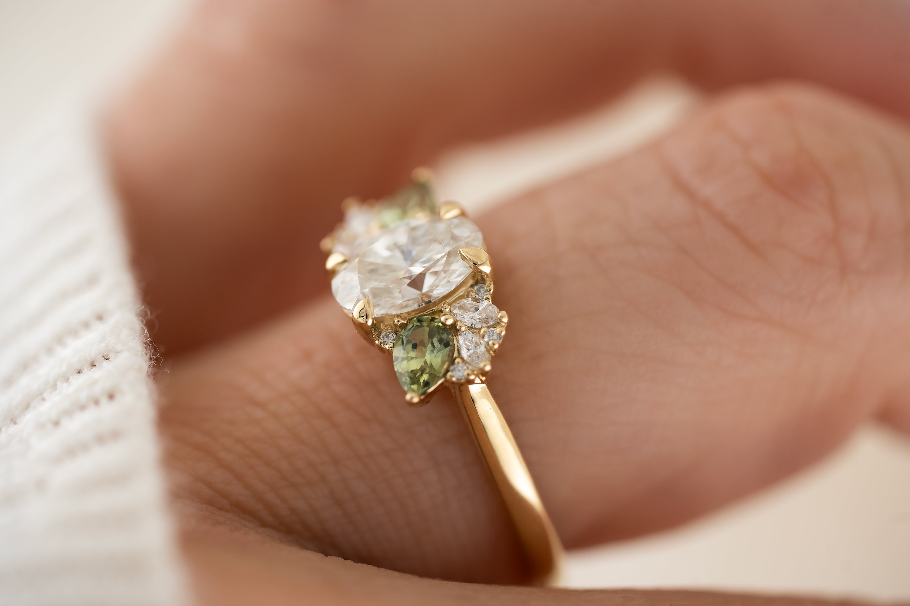 The Fleur Ring | Oval Diamond - Lavender Creek Gems