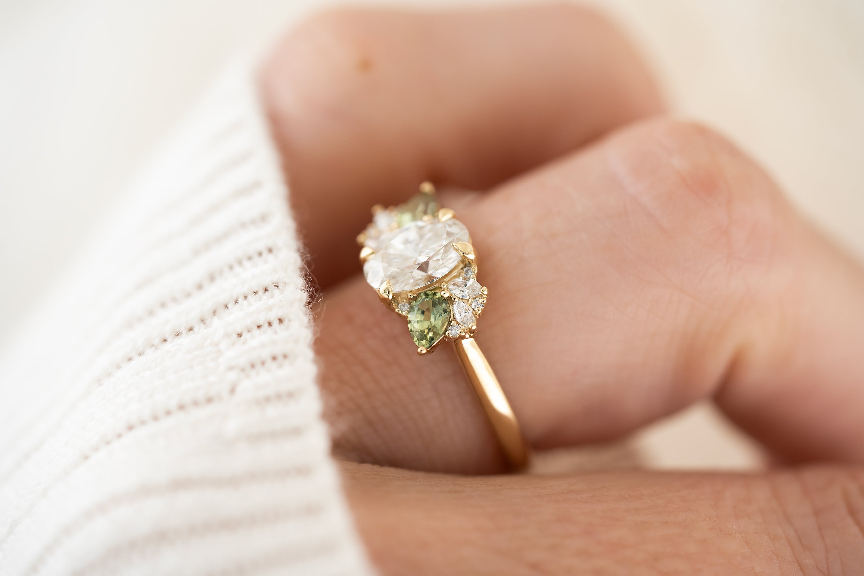 The Fleur Ring | Oval Diamond - Lavender Creek Gems