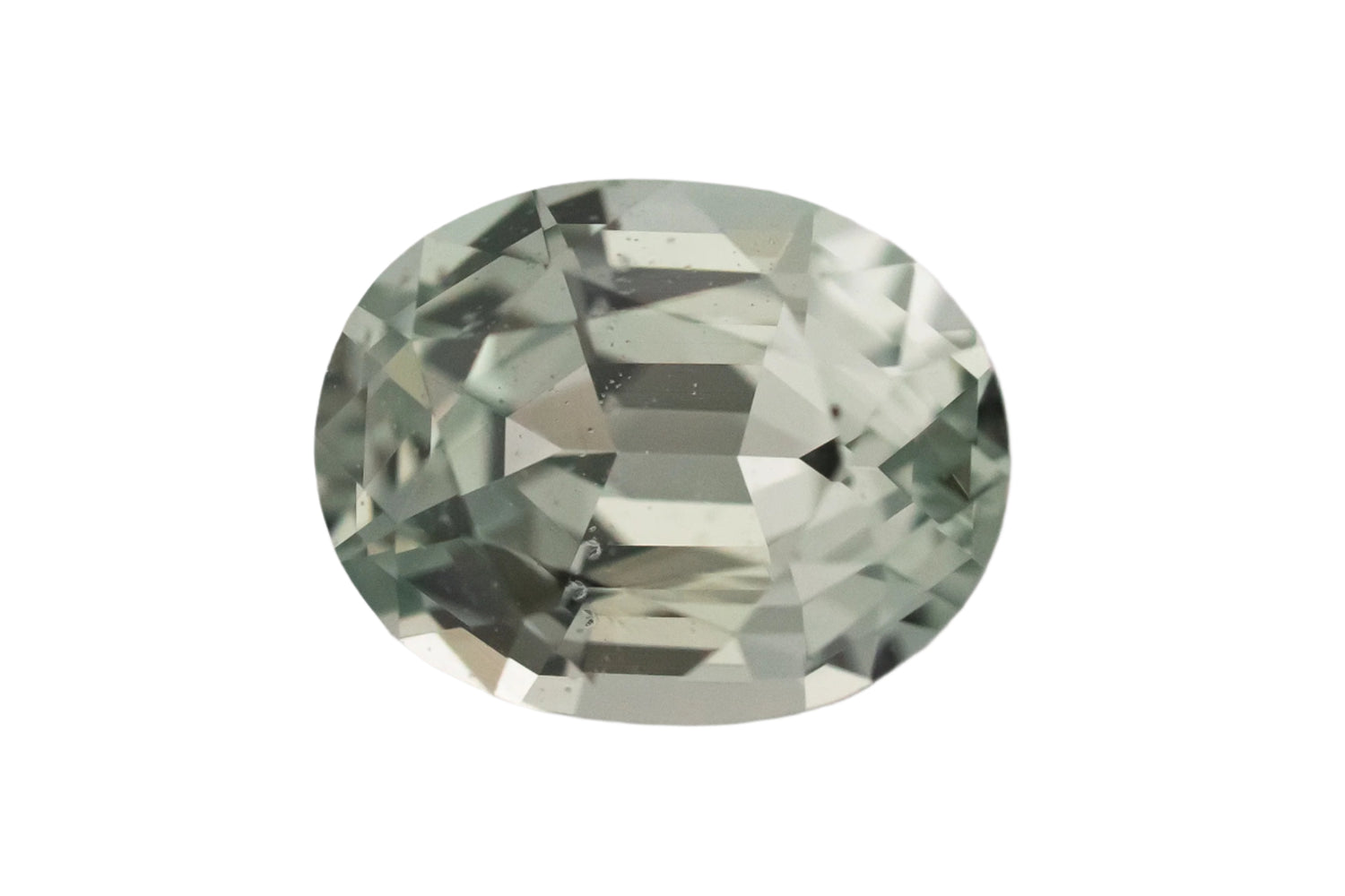 1.52 CT Oval Cut Light Blue/Green Sapphire - Lavender Creek Gems