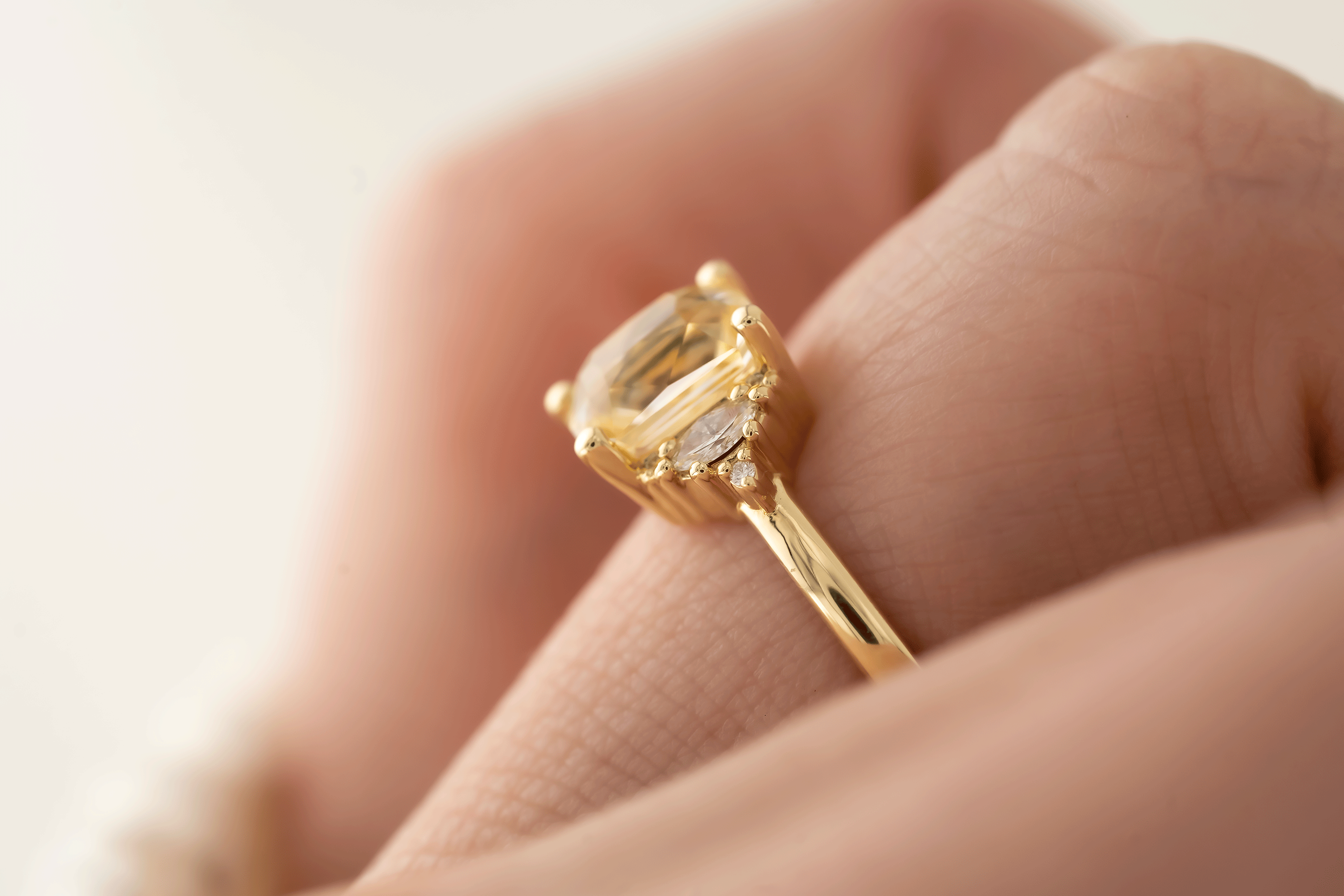 The Maren Ring | 2.29 CT Radiant Golden Yellow Sapphire - Lavender Creek Gems