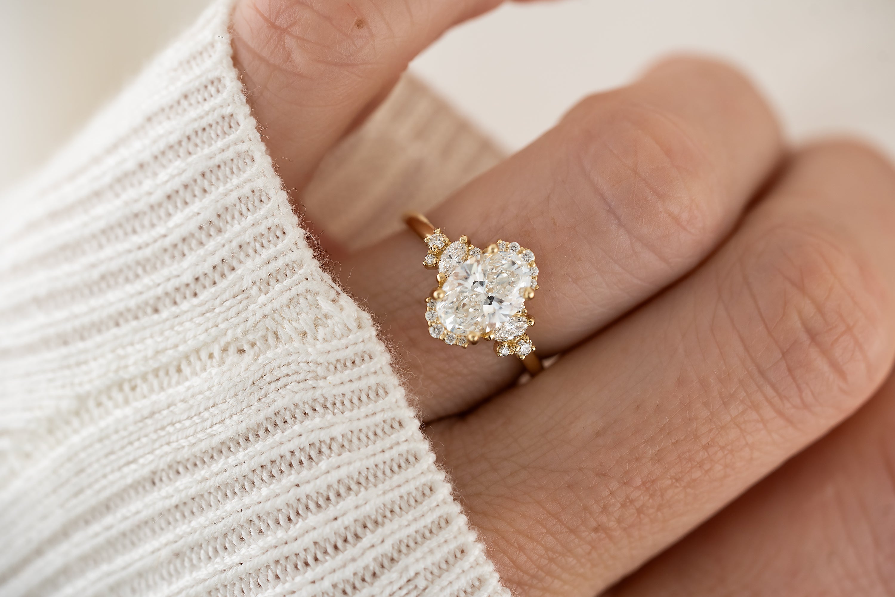 The Naevia Ring | Oval Diamond - Lavender Creek Gems