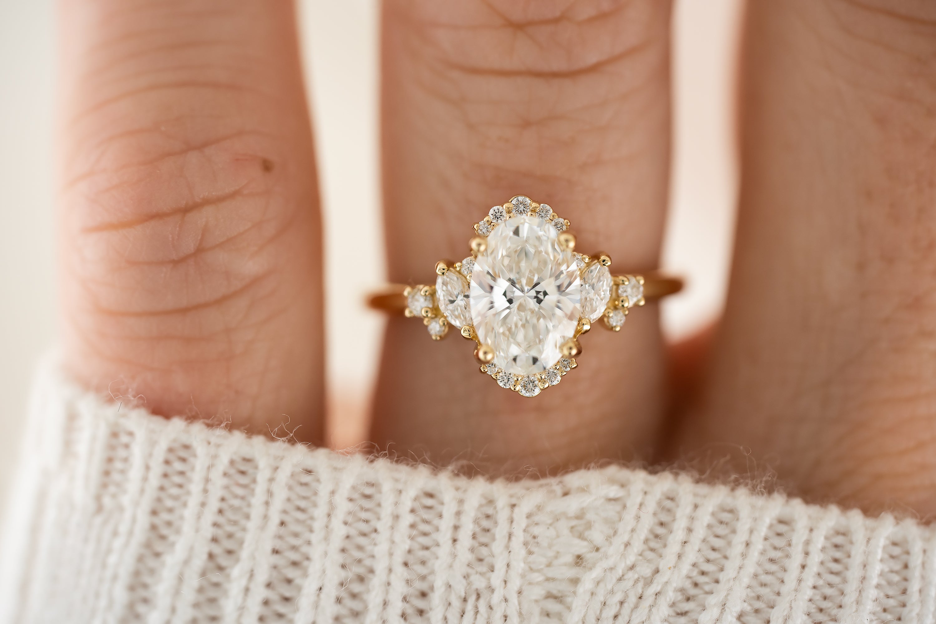 The Naevia Ring | Oval Diamond - Lavender Creek Gems