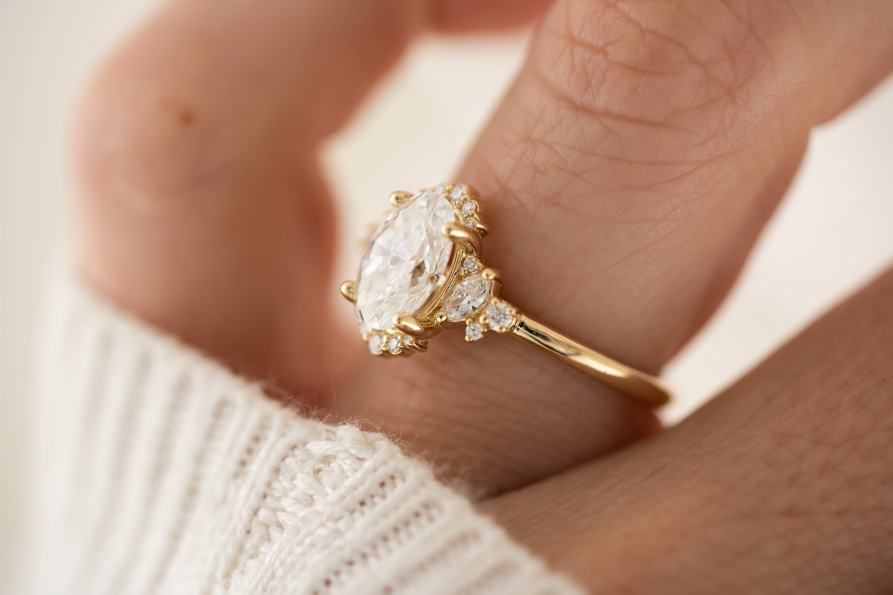The Naevia Ring | Oval Diamond - Lavender Creek Gems