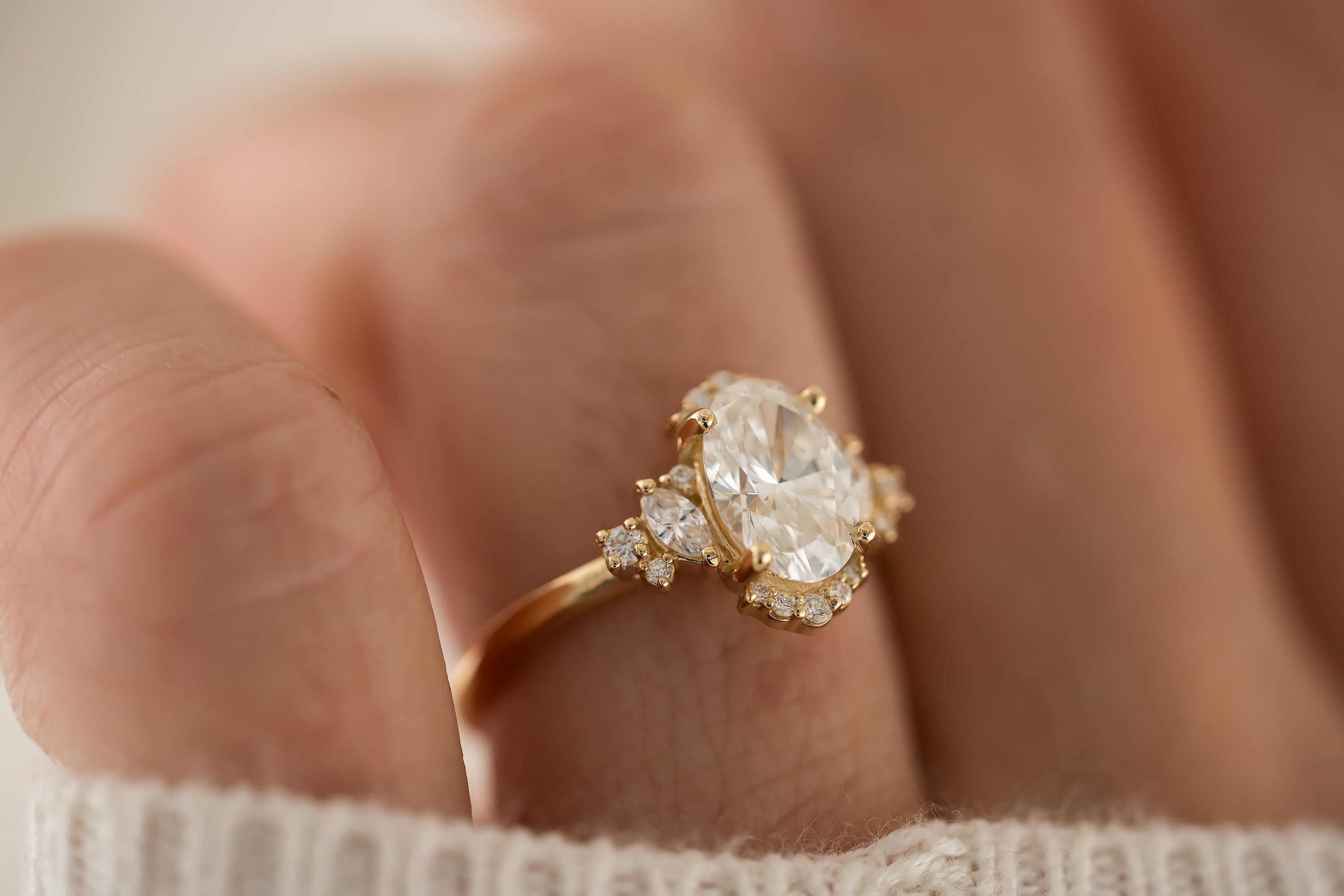 The Naevia Ring | Oval Diamond - Lavender Creek Gems