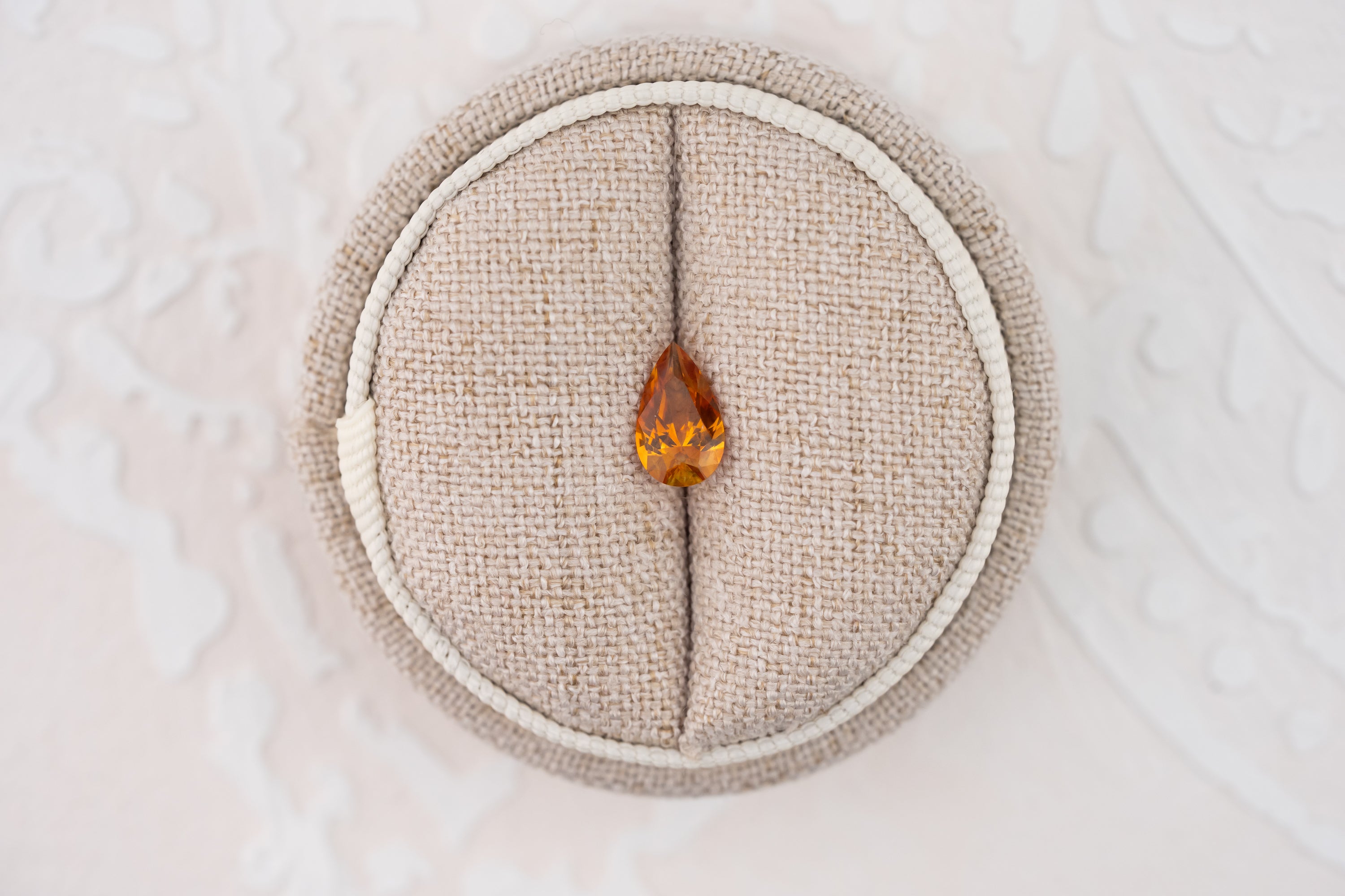 1.1 CT Pear Cut Orange Montana Sapphire