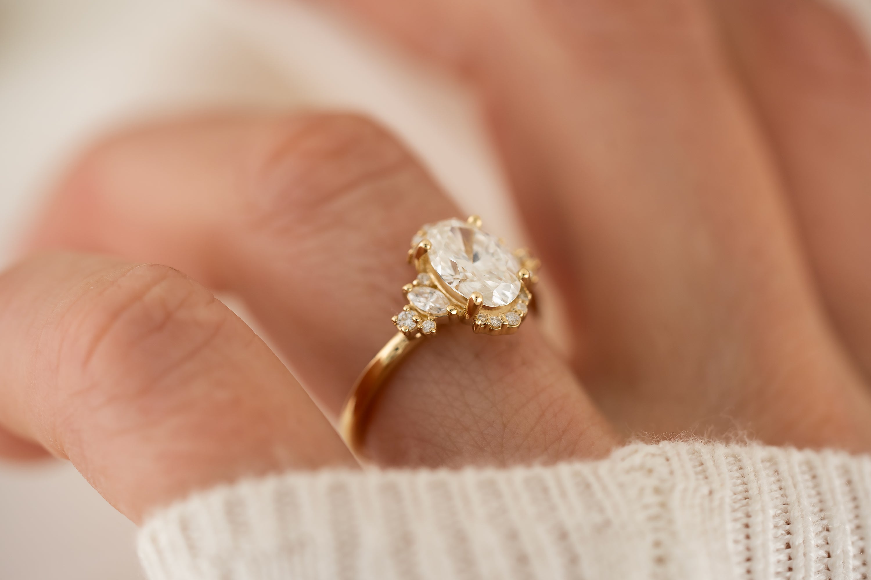 The Naevia Ring | Oval Diamond - Lavender Creek Gems