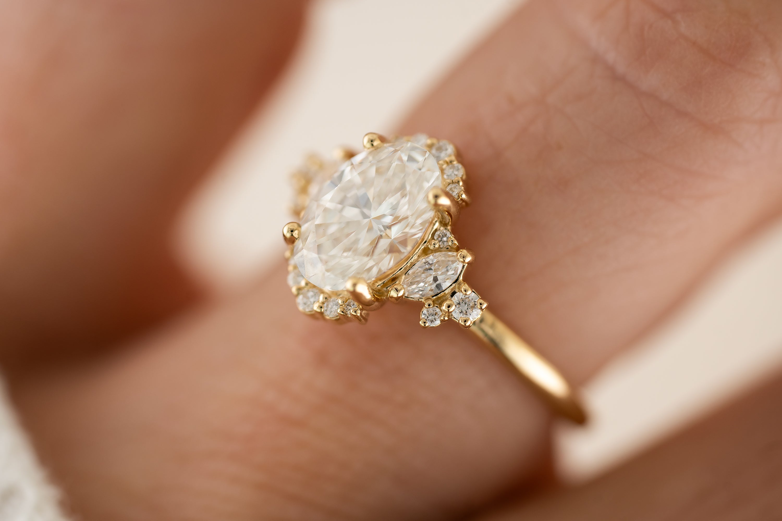 The Naevia Ring | Oval Diamond - Lavender Creek Gems