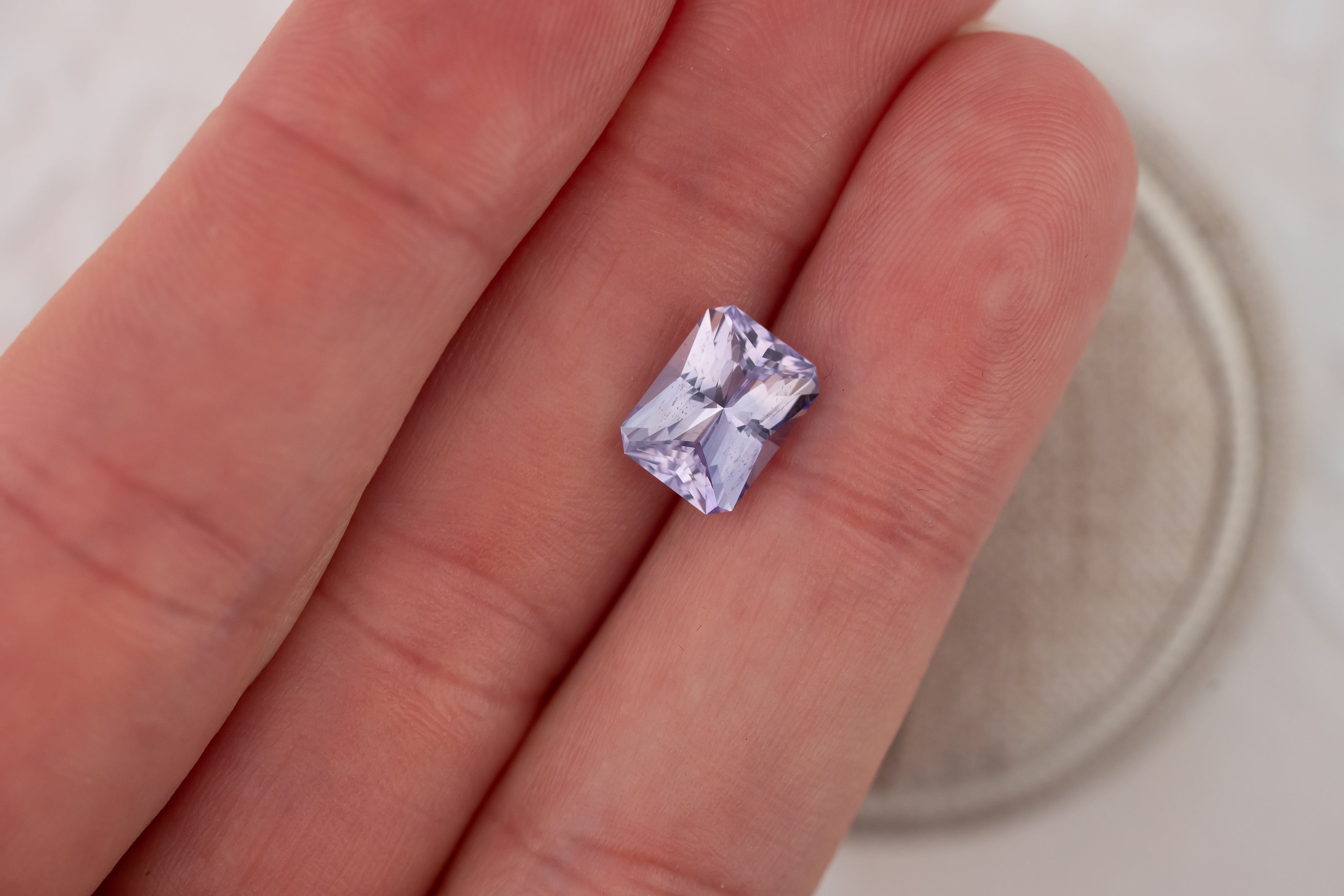 3.14 CT Radiant Cut Light Purple Sapphire - Lavender Creek Gems