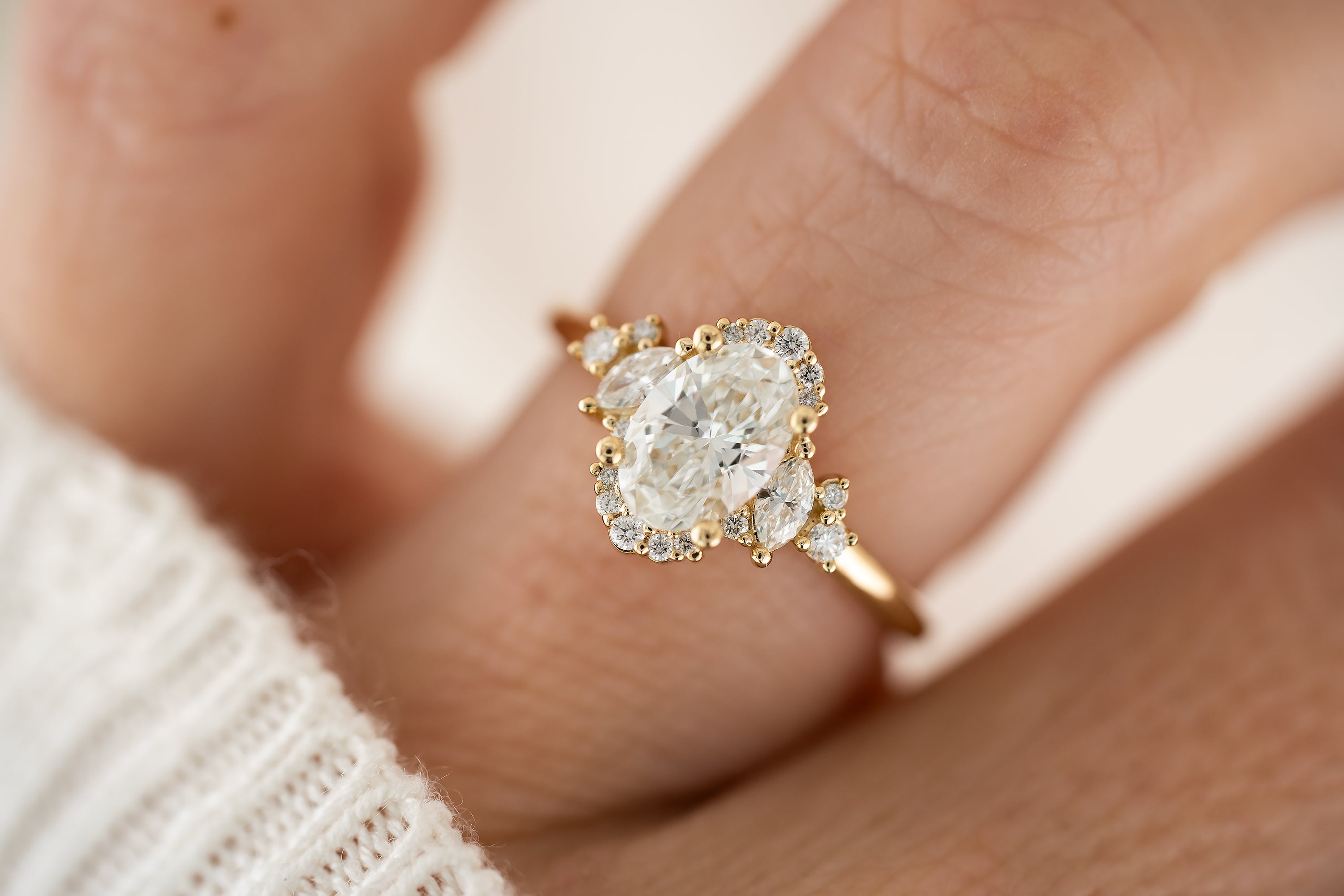The Naevia Ring | Oval Diamond - Lavender Creek Gems