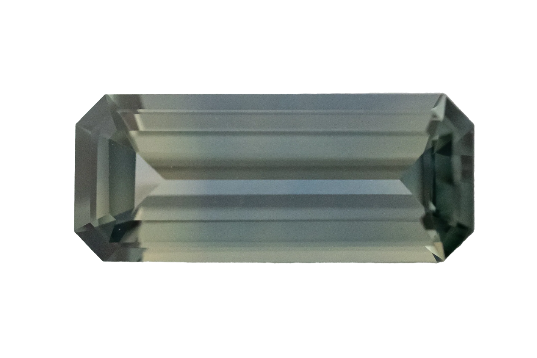 1.28 CT Emerald Cut Bicolor Teal Sapphire - Lavender Creek Gems