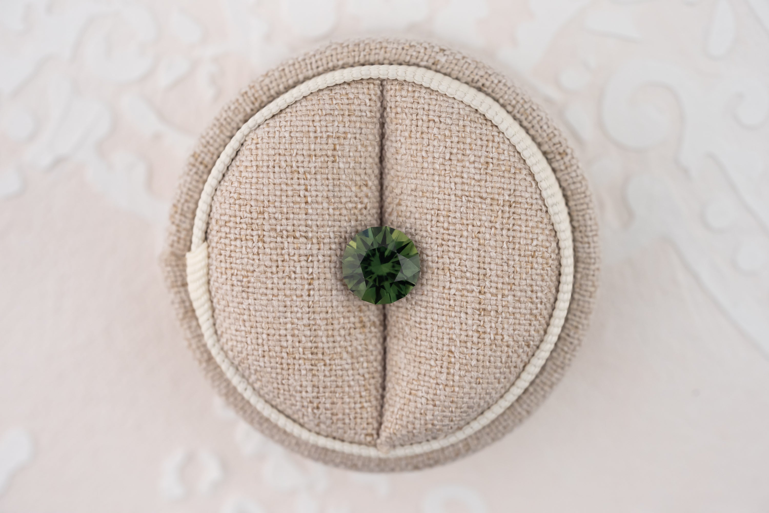 2.66 CT Round Cut Forest Green Sapphire - Lavender Creek Gems