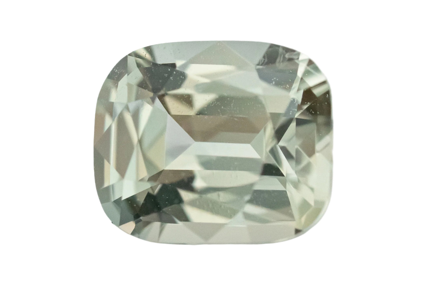 2.26 CT Cushion Cut Pale Green Sapphire - Lavender Creek Gems