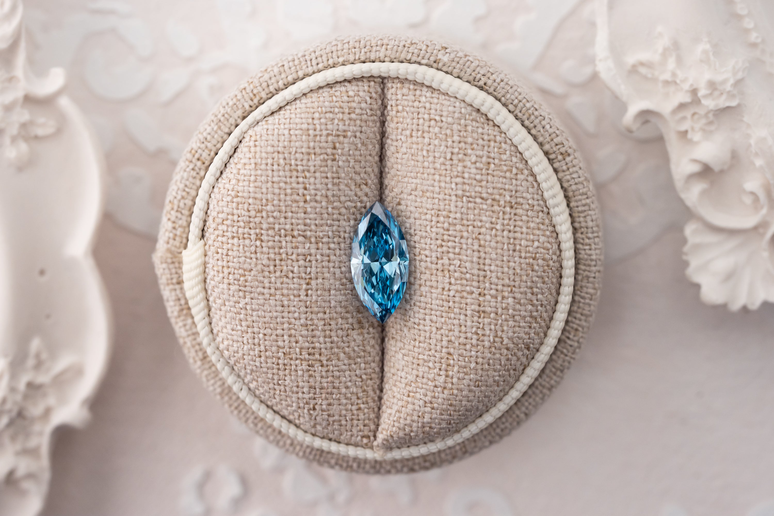 1.91 CT Lab Created Marquise Cut Blue Diamond