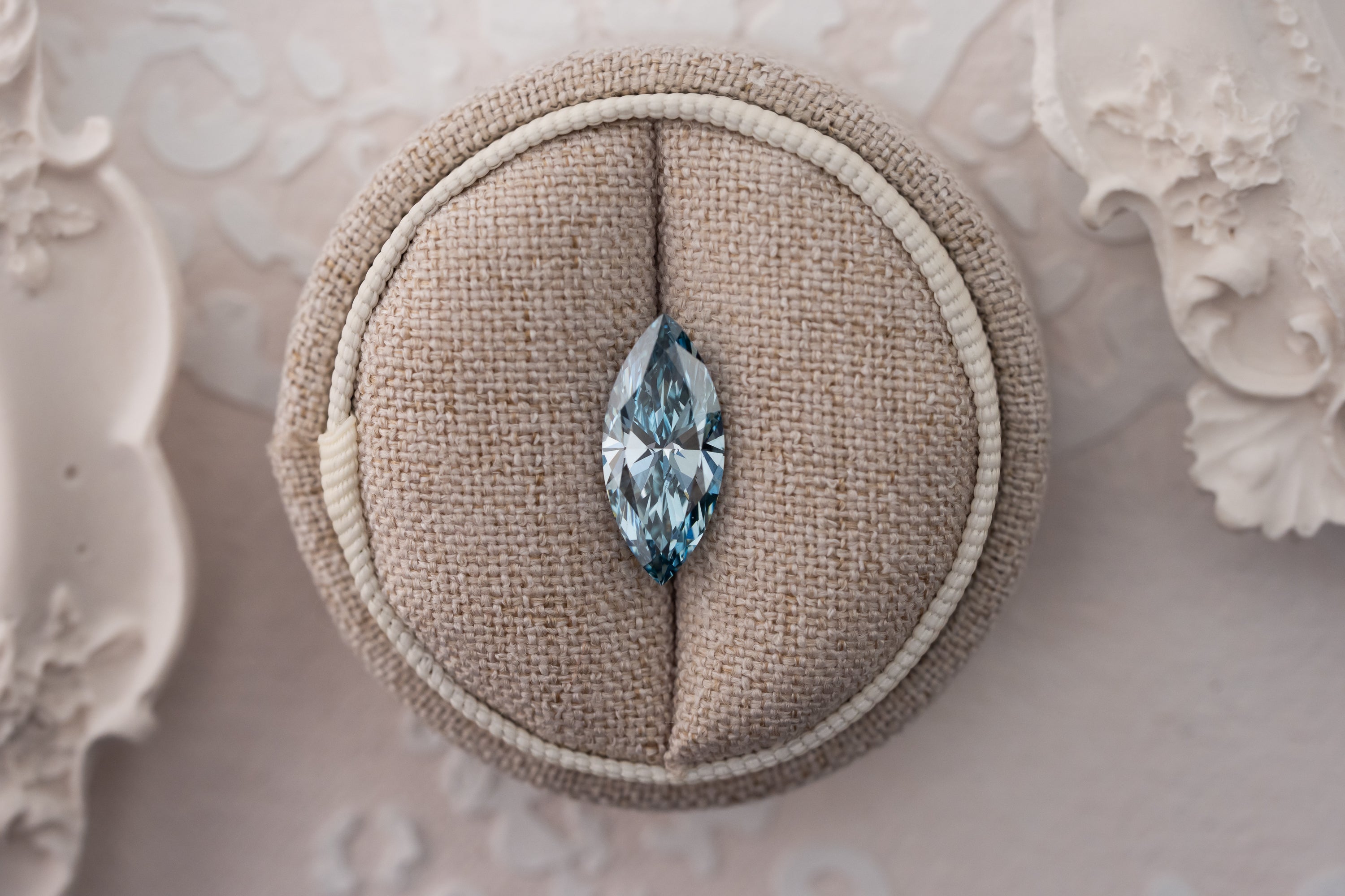 3.15 CT Lab Created Marquise Cut Blue Diamond