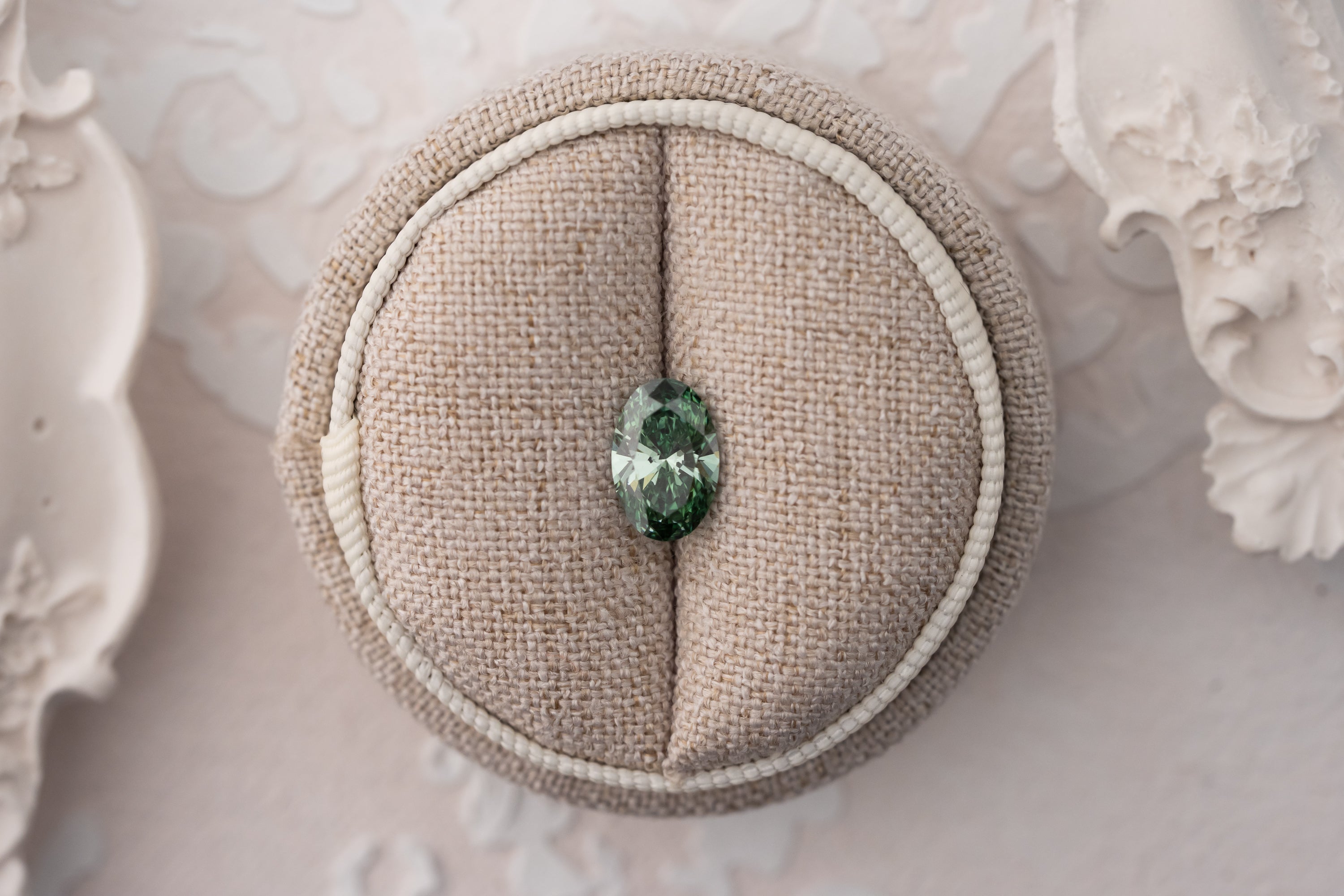 1.62 CT Lab Created Oval Cut Green Diamond