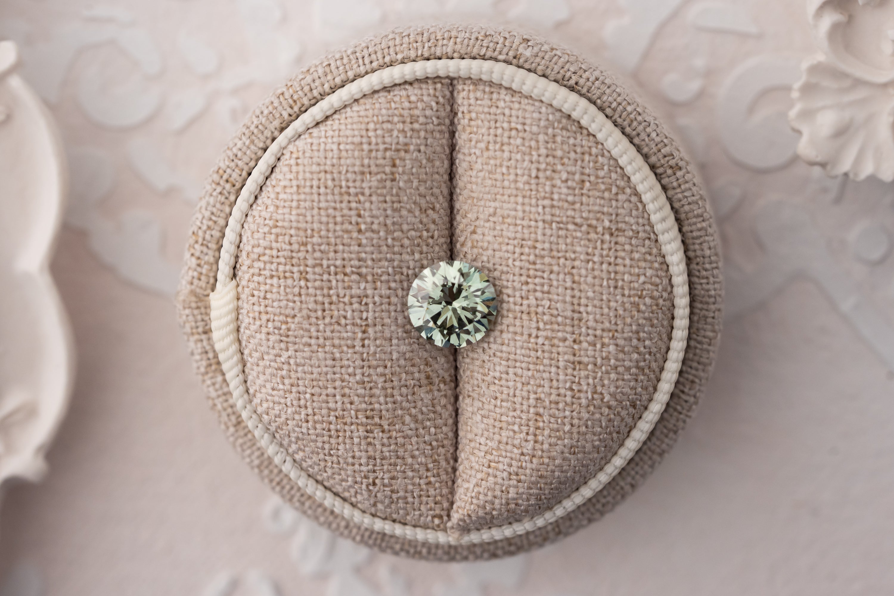 1.6 CT Lab Created Round Cut Light Green Diamond