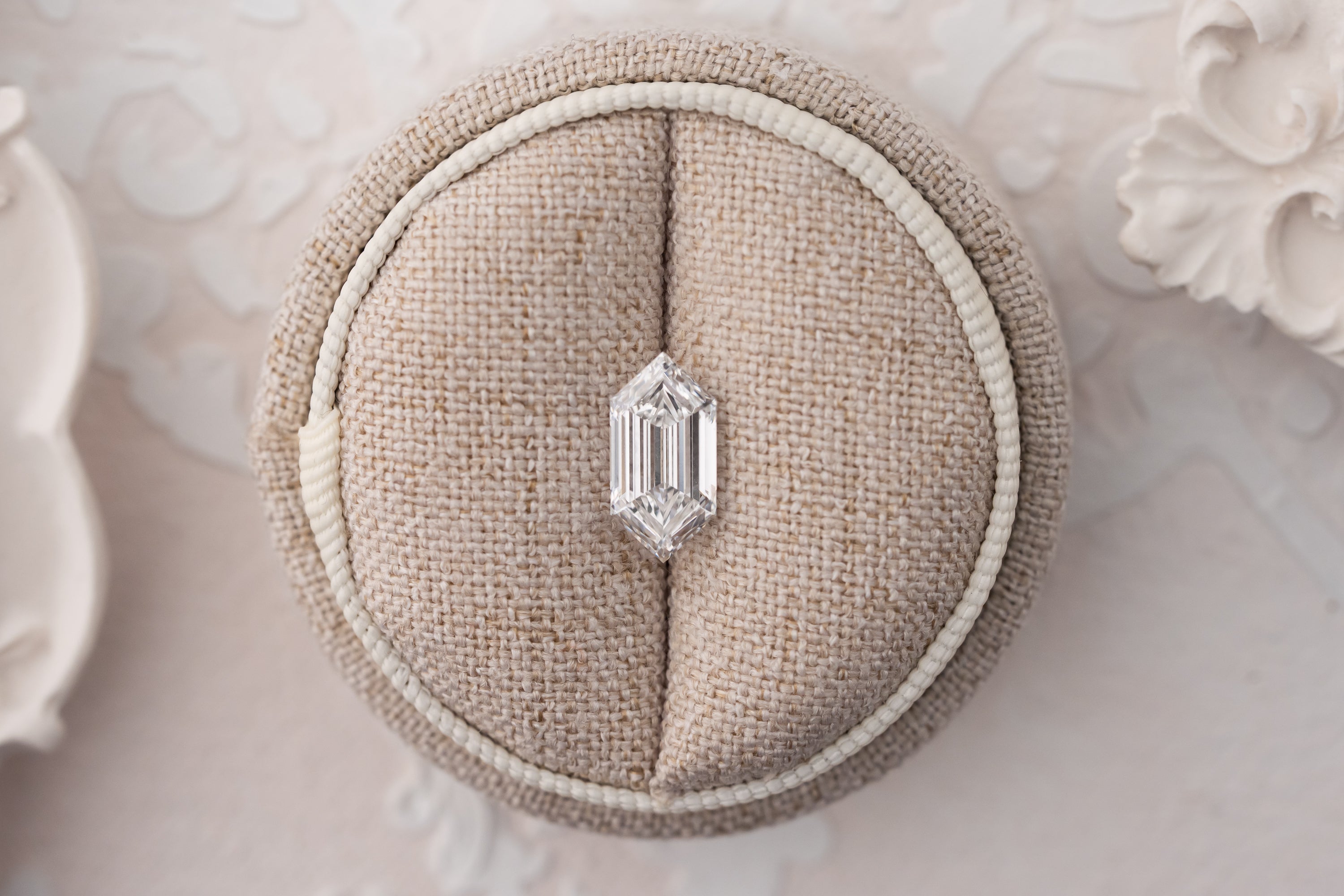 2.08 CT Lab Created Step Cut Elongated Hexagon Diamond