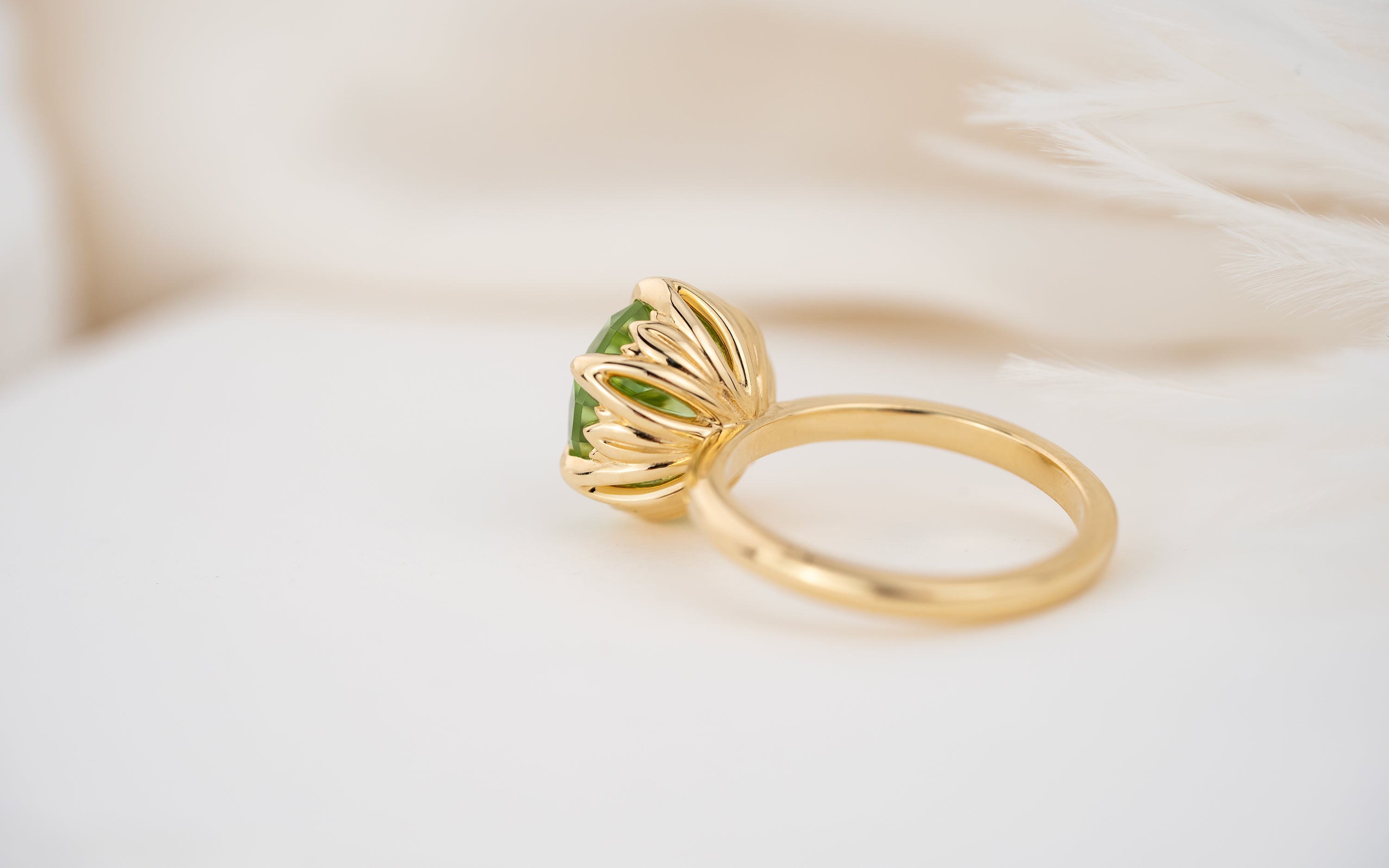 The Secret Garden Ring | 4.37 CT Round Starbrite™ Green Tourmaline