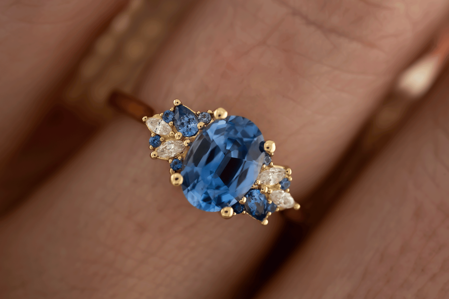 The Fleur Ring | 1.4 CT Oval Blue Sapphire - Lavender Creek Gems