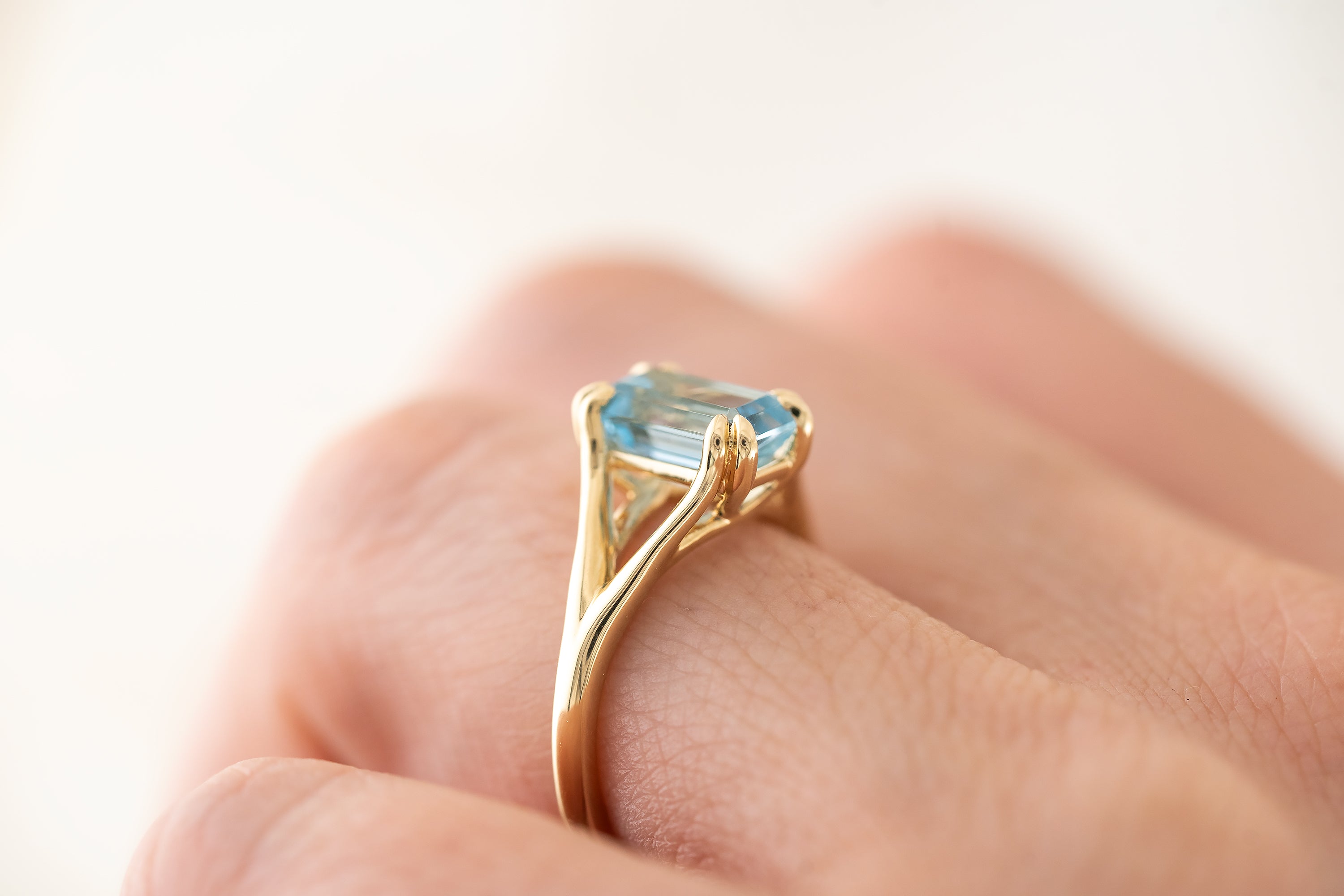 The Weaver Ring | 1.96 CT Emerald Cut Aquamarine - Lavender Creek Gems