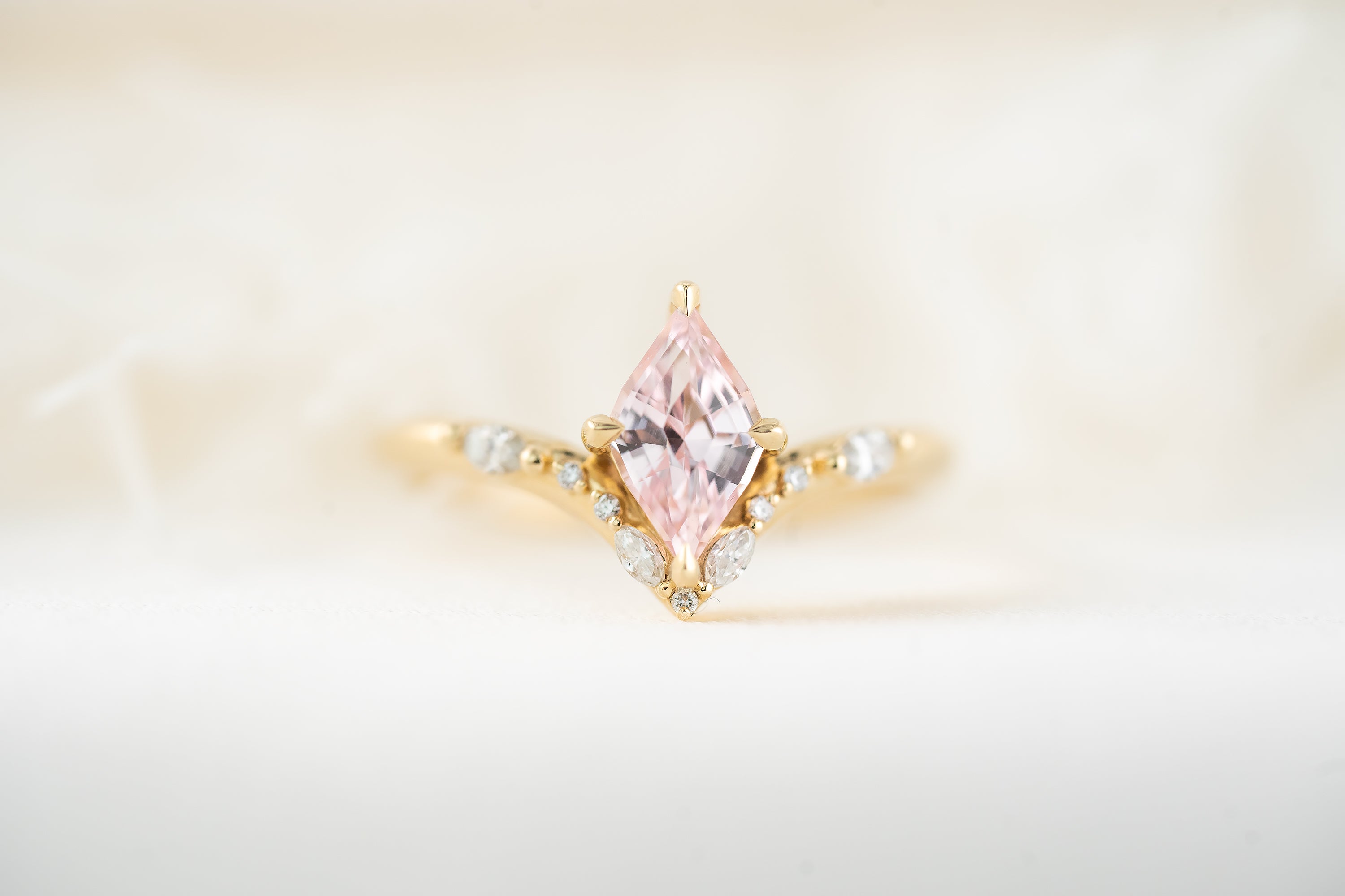 The Aurora Ring | 1.11 CT Kite Pink Sapphire - Lavender Creek Gems