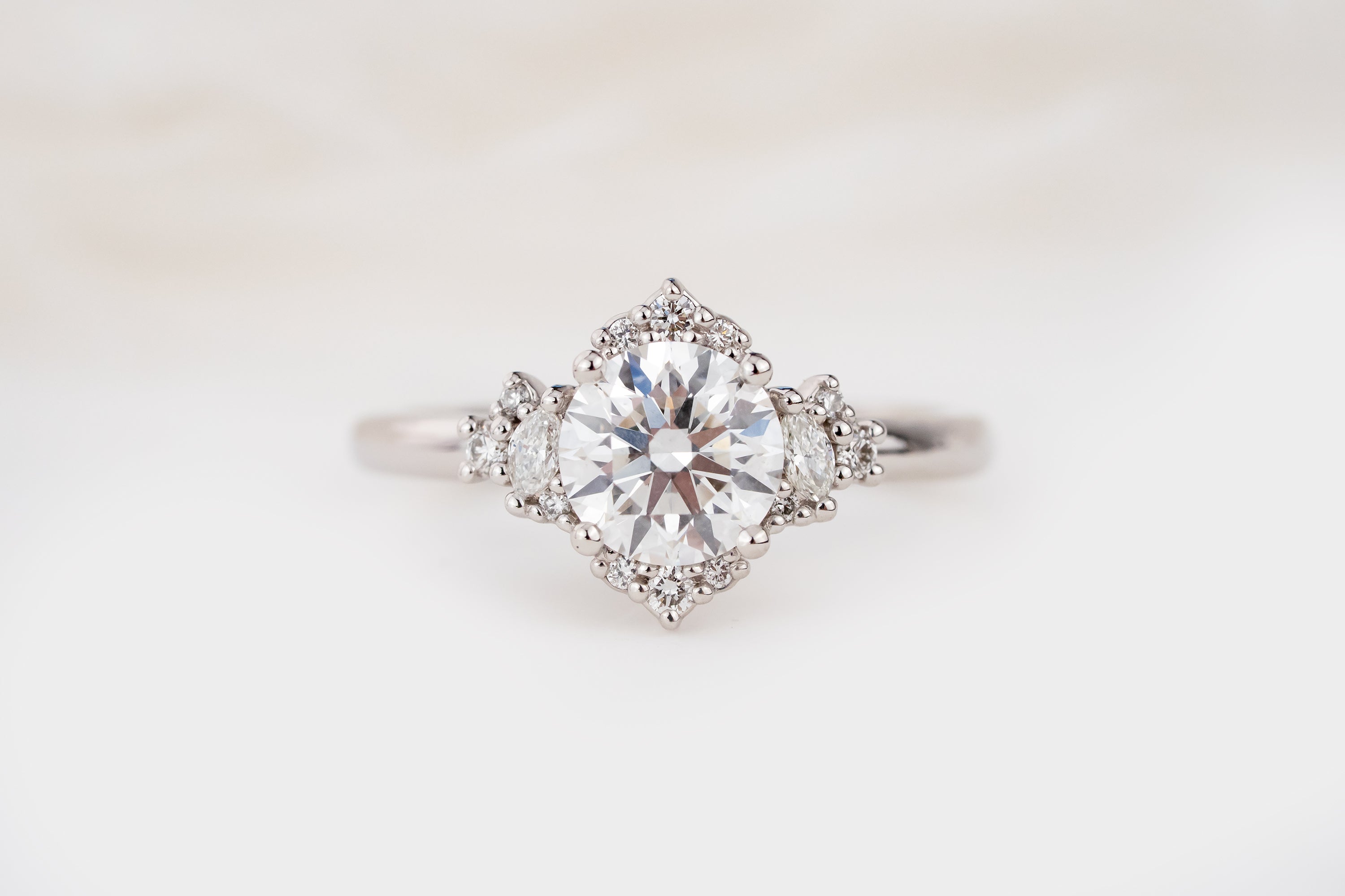 The Naevia Ring | 1 CT Round Diamond | Size 5.5 - Lavender Creek Gems