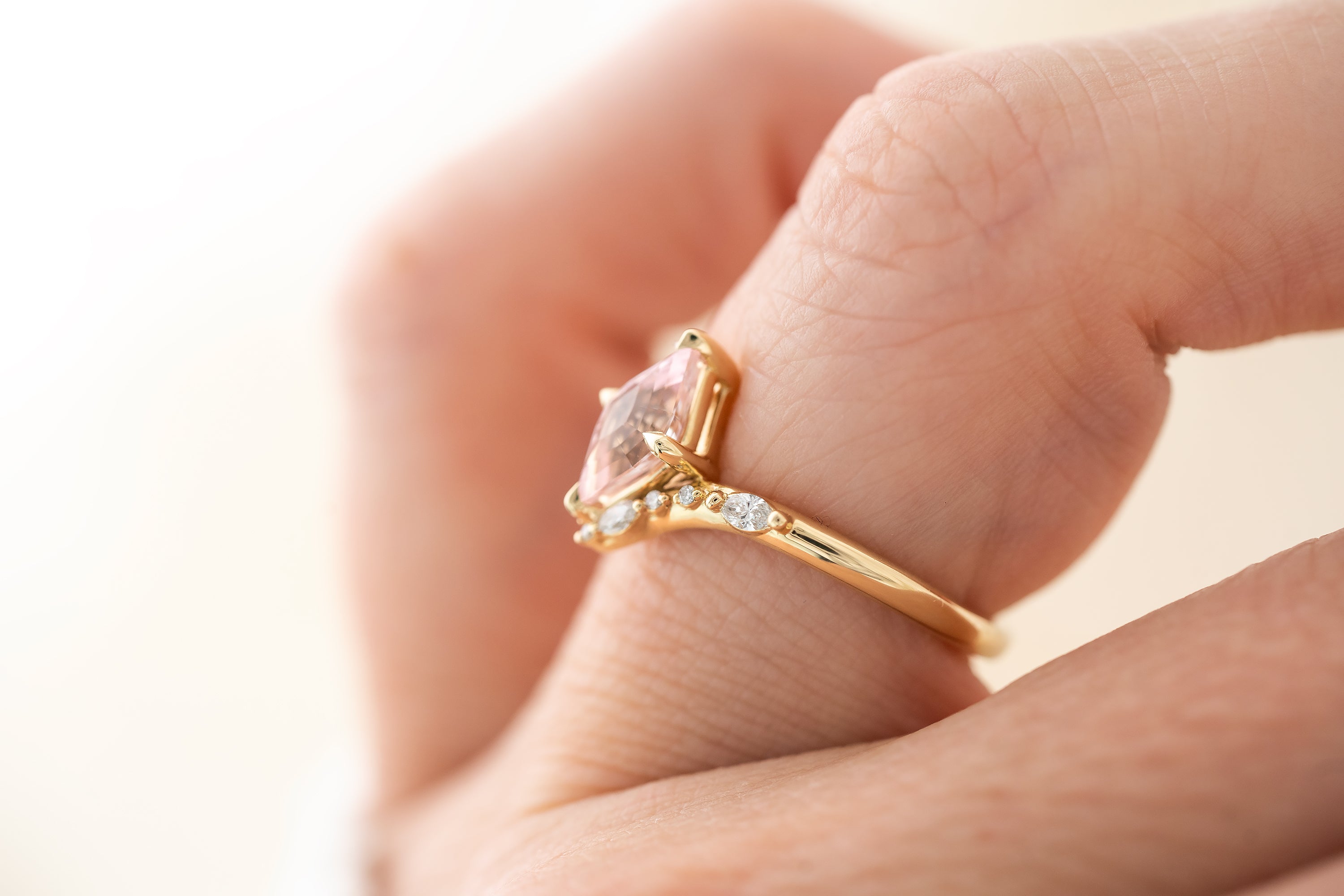 The Aurora Ring | 1.11 CT Kite Pink Sapphire - Lavender Creek Gems