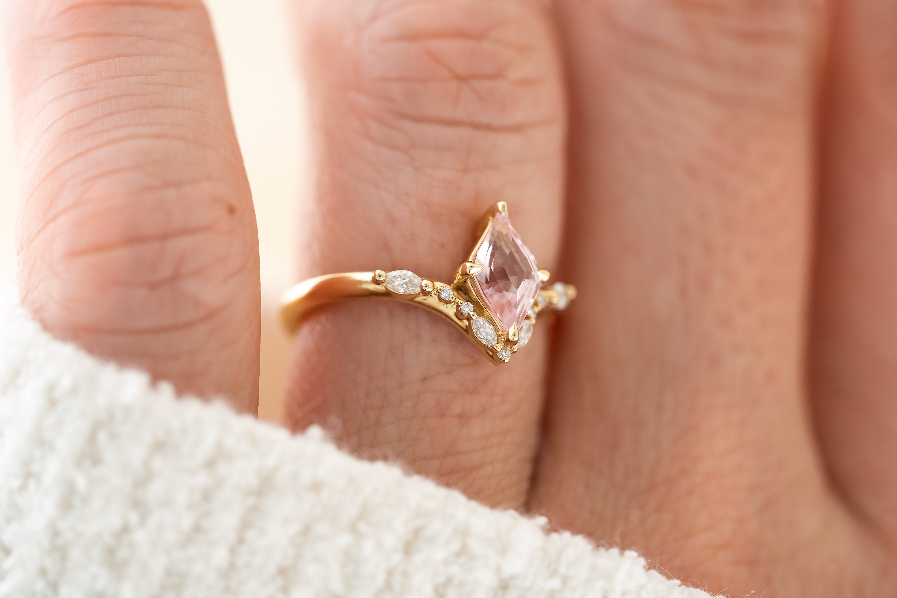 The Aurora Ring | 1.11 CT Kite Pink Sapphire - Lavender Creek Gems