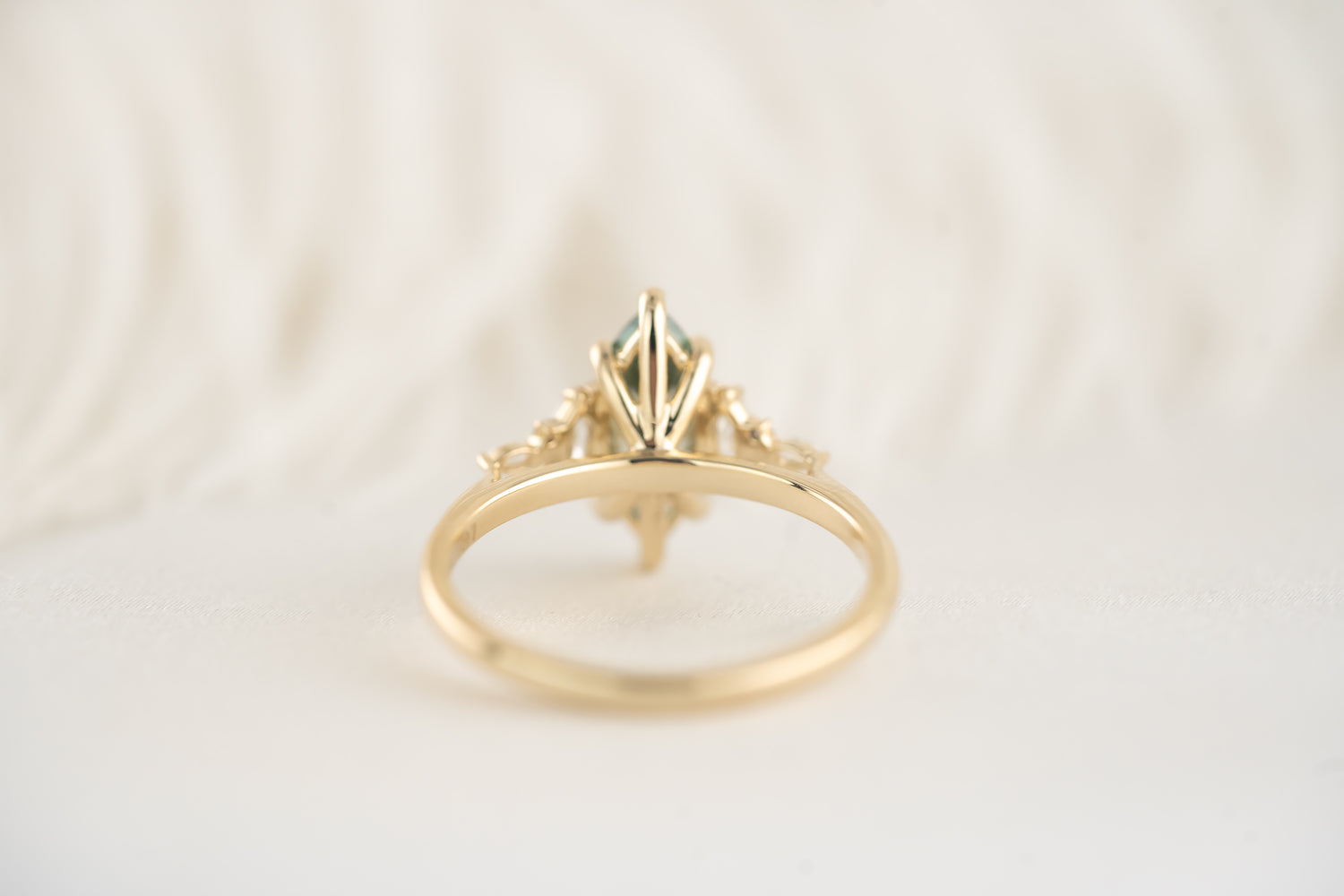 The Maeve Ring - 1.23 CT Marquise Teal Green Lab Diamond - Lavender Creek Gems