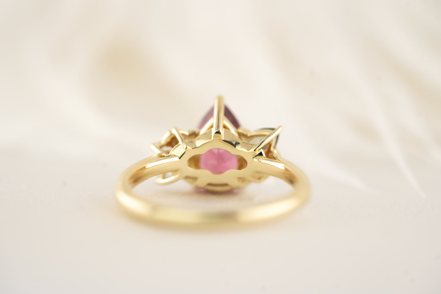The Fleur Ring - 2.64 CT Pear Malaya Garnet - Lavender Creek Gems