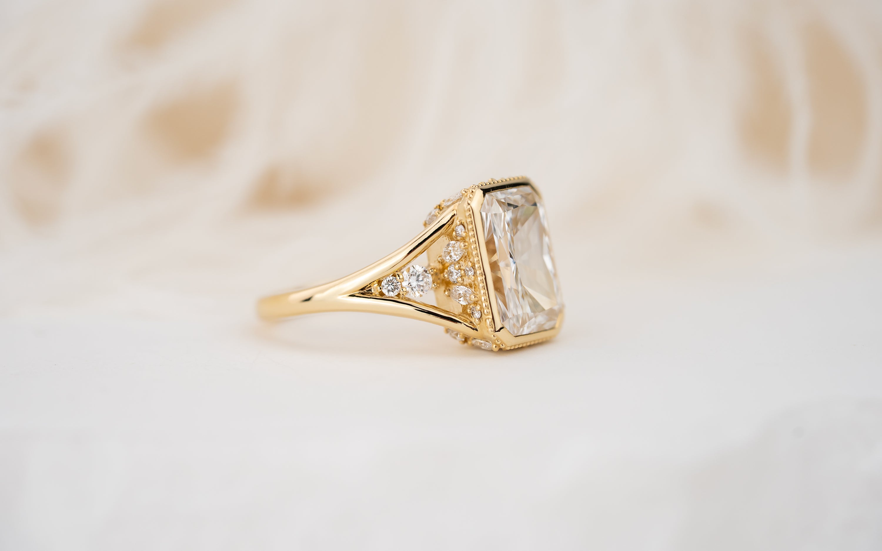 The Sitara Ring | 4 CT Radiant Diamond