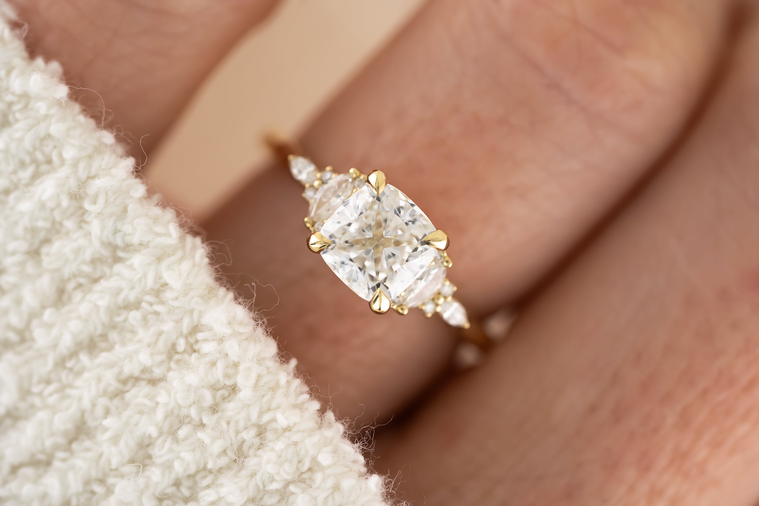 The Maeve Ring - 1.26 CT Cushion Lab Diamond - Lavender Creek Gems