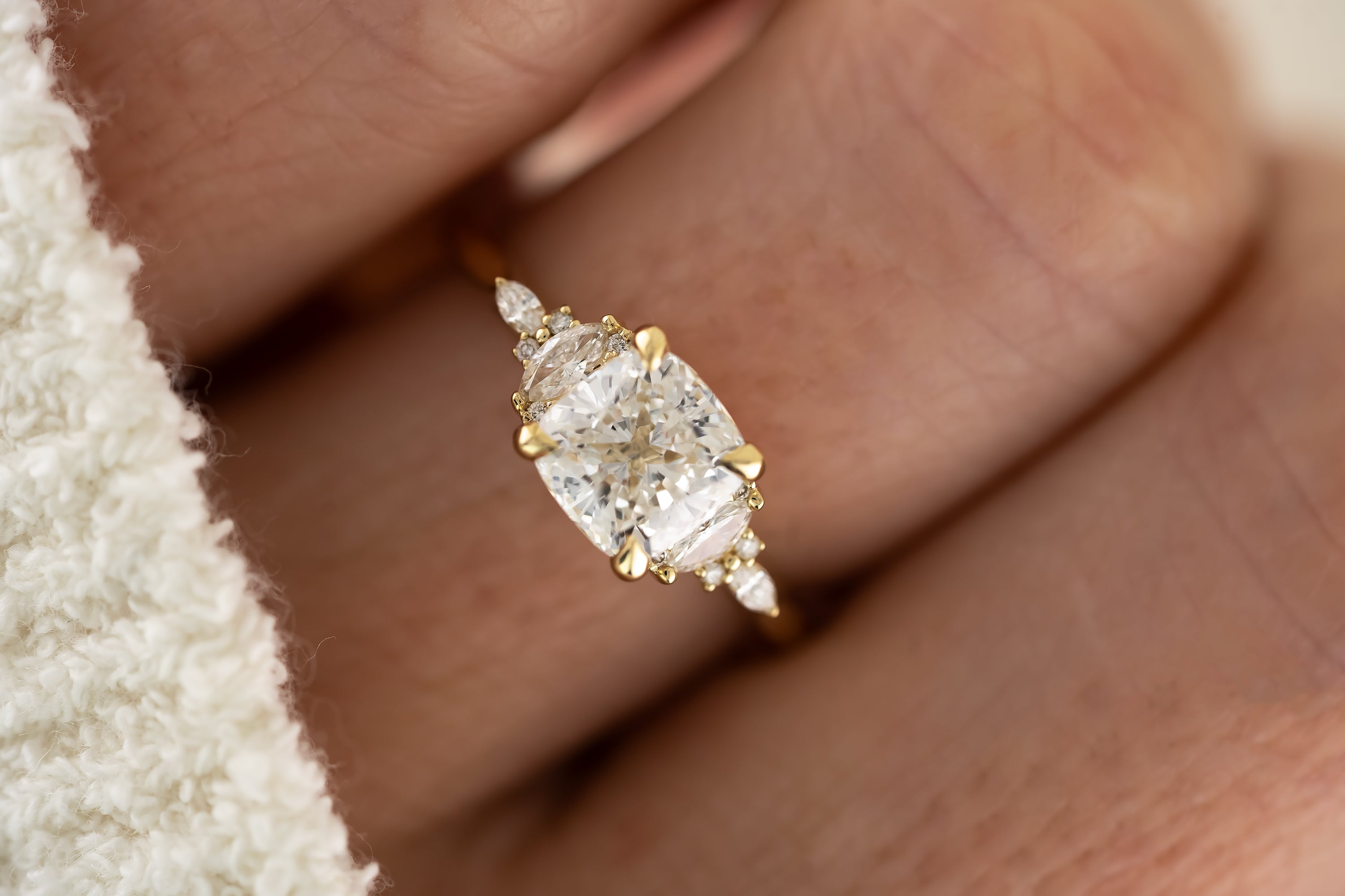 The Maeve Ring - 1.26 CT Cushion Lab Diamond - Lavender Creek Gems