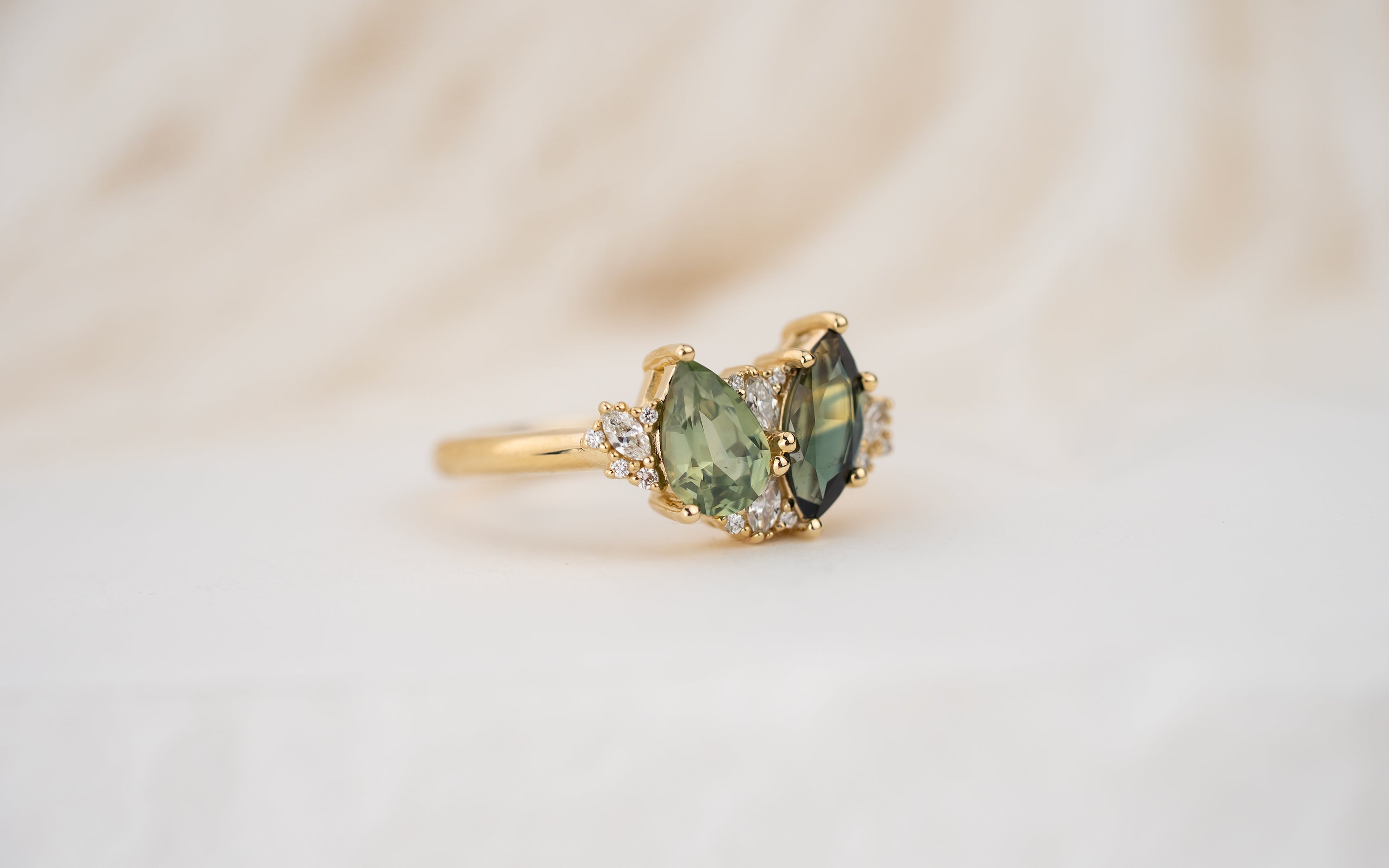 The Evermore Ring | Teal Sapphire + Green Montana Sapphire