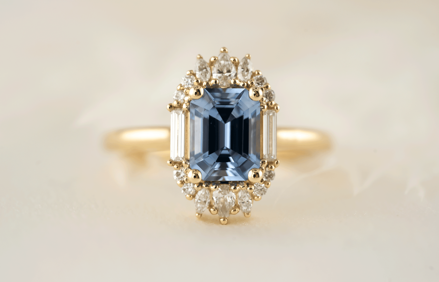 The Georgia Ring | 1.89 CT Emerald Cut Blue Sapphire - Lavender Creek Gems