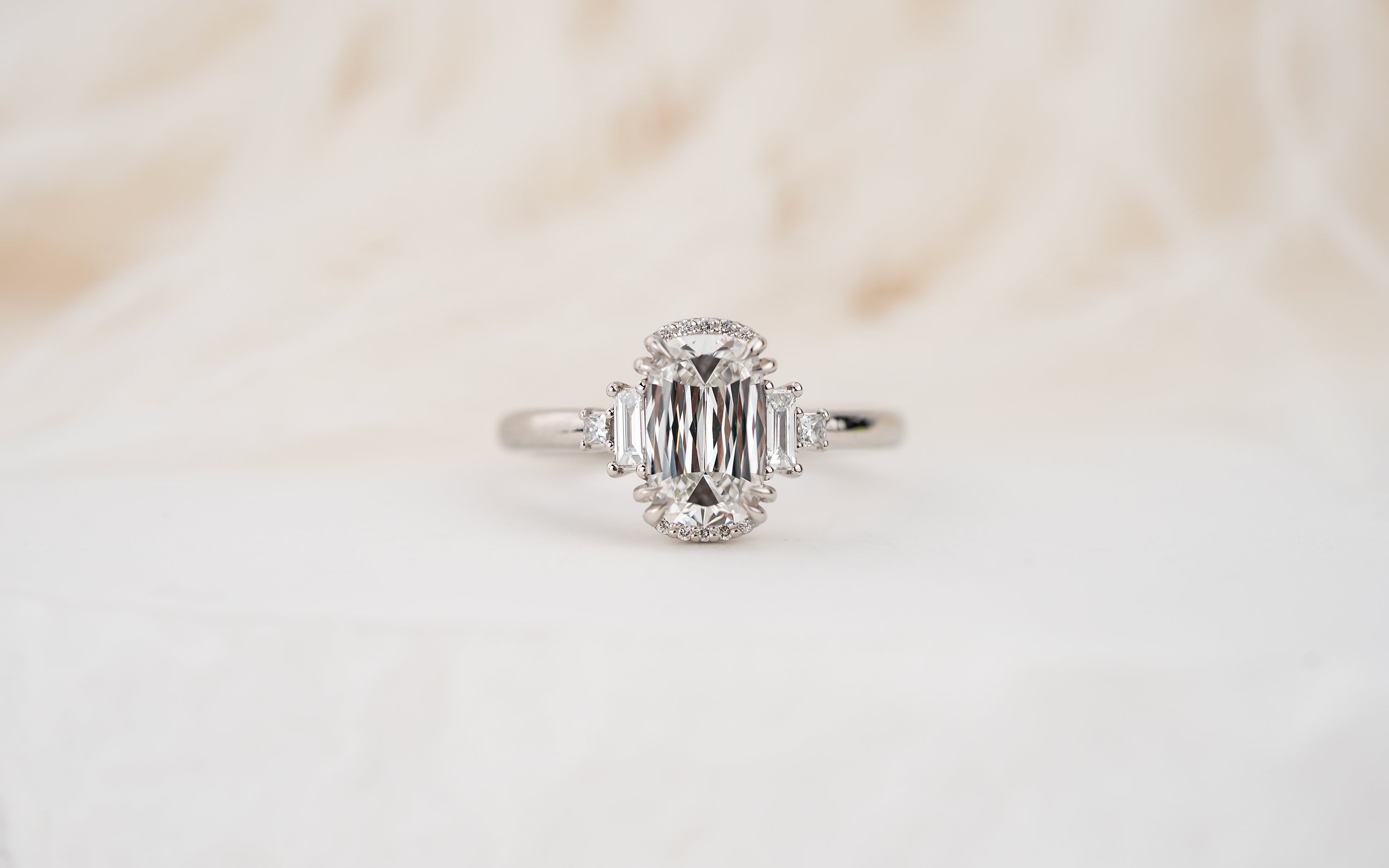 The Sura Ring | 1.59 CT Scissor Cushion Diamond