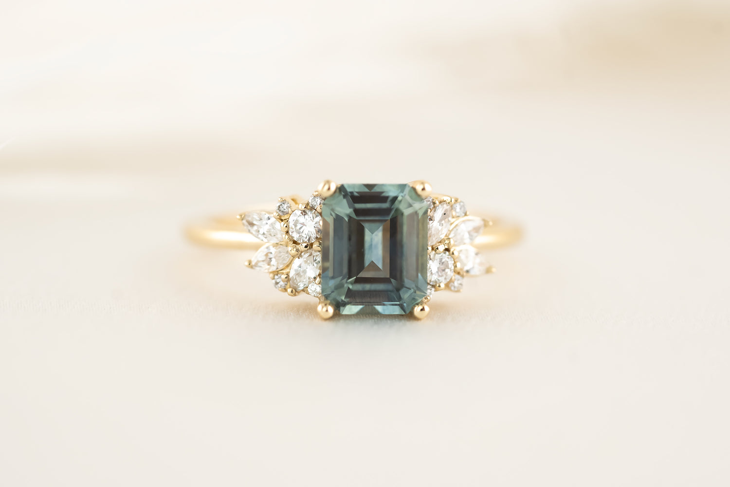 The Rosalie Ring - 1.66 CT Emerald Cut Montana Sapphire - Lavender Creek Gems