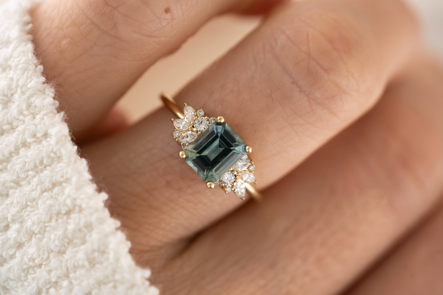 The Rosalie Ring - 1.66 CT Emerald Cut Montana Sapphire - Lavender Creek Gems